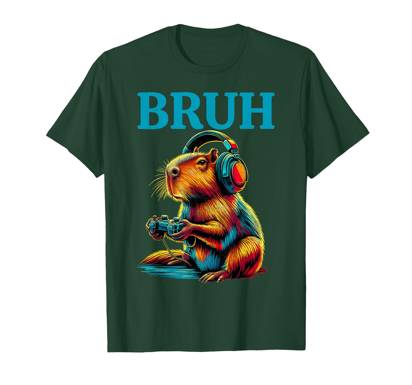 Bruh Video Games Boys Capybara Funny Gamer T-Shirt