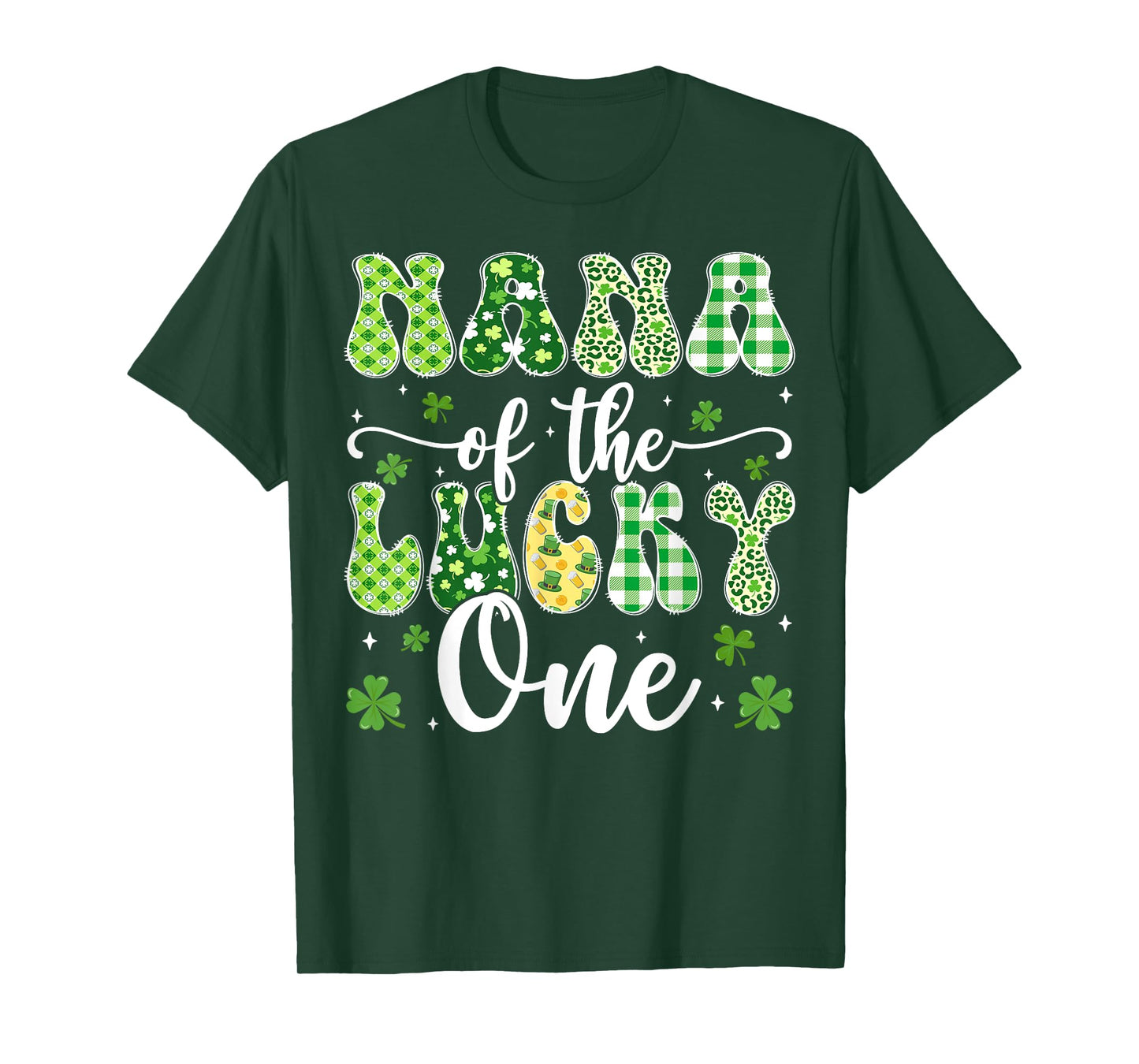 Nana Of The Lucky One First Birthday St Patrick's Day T-Shirt