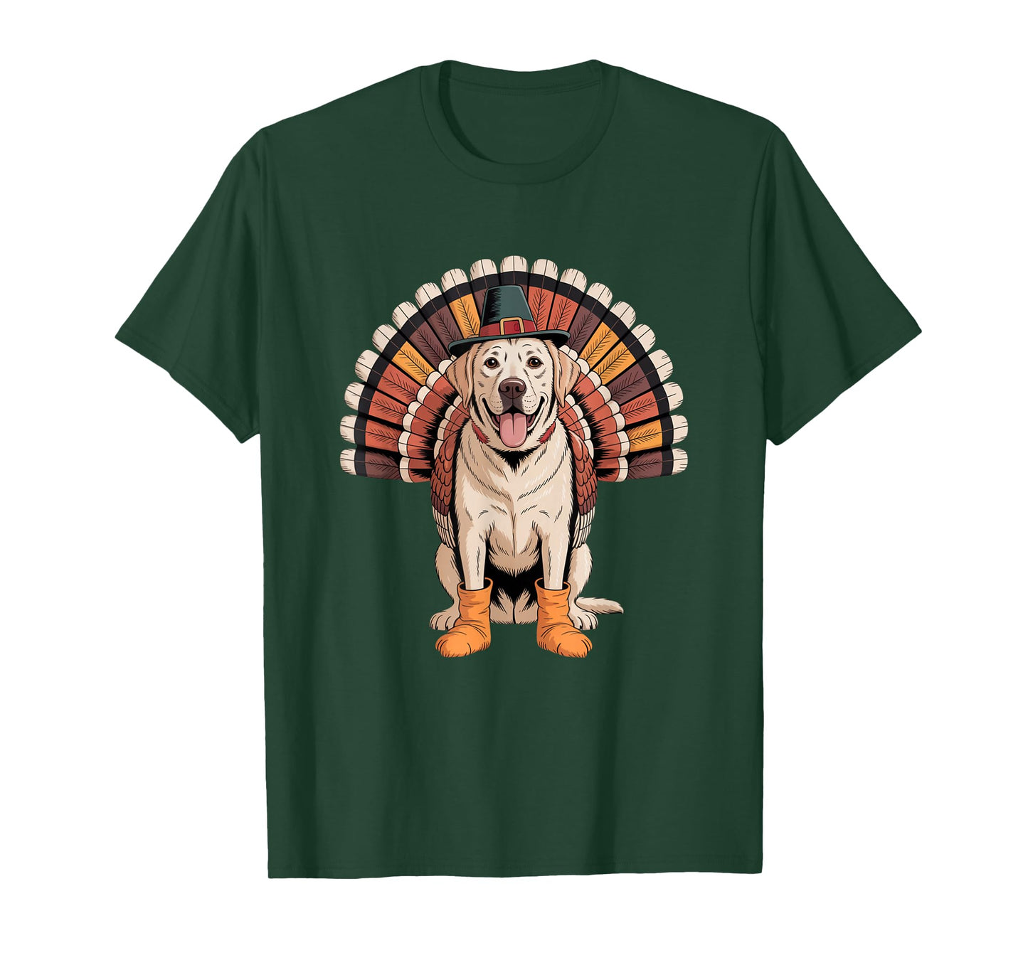 Funny Labrador Retriever Dog Turkey Thanksgiving Art T-Shirt