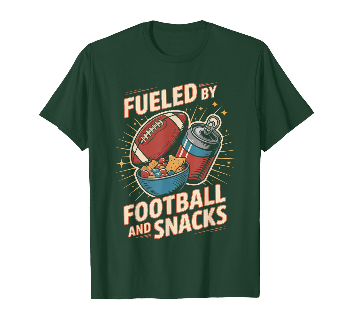 Fueled by Football and Snacks Fun Design T-Shirt