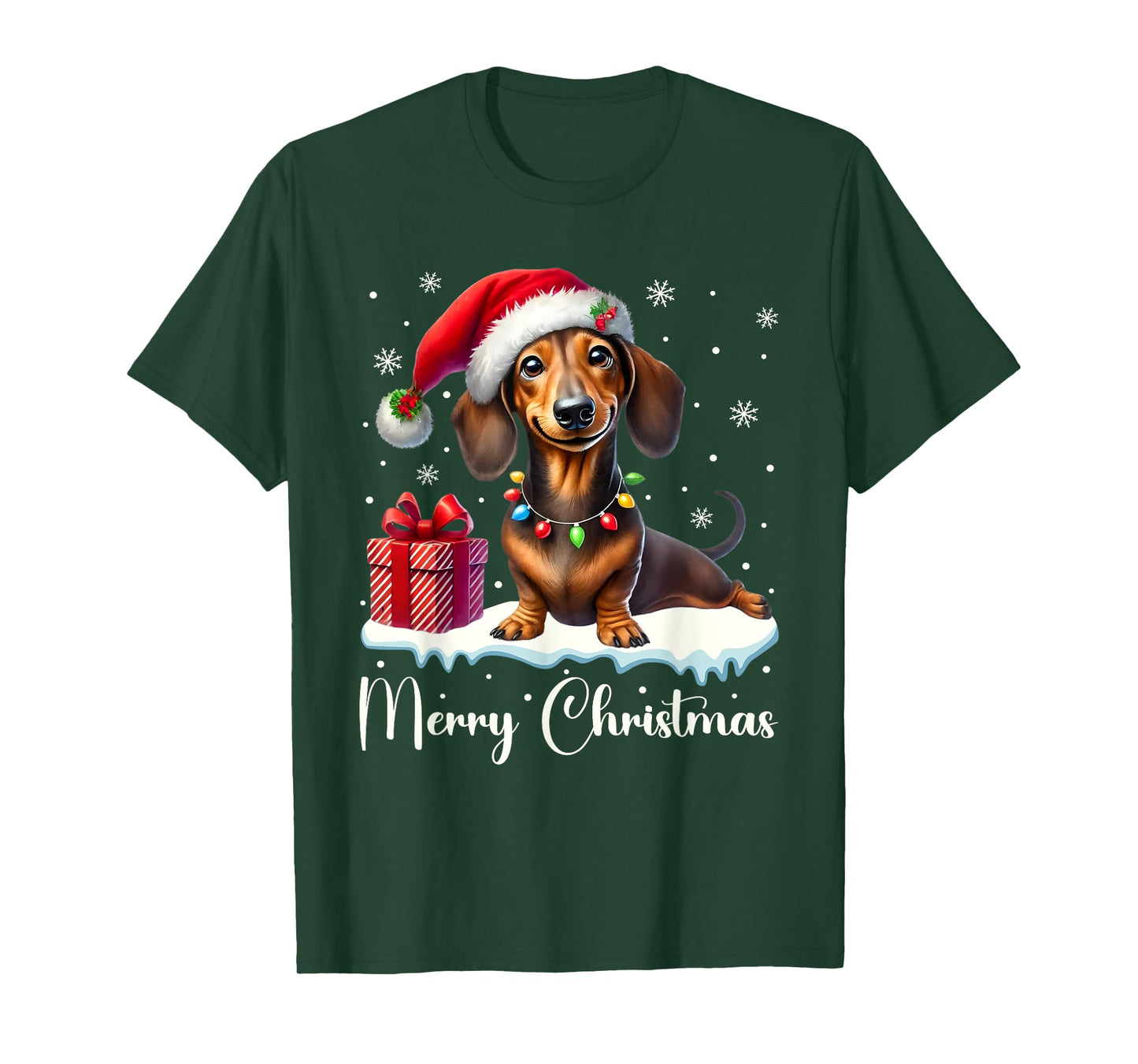 Christmas Pajamas Christmas Outfit Cute Dachshund Dog T-Shirt