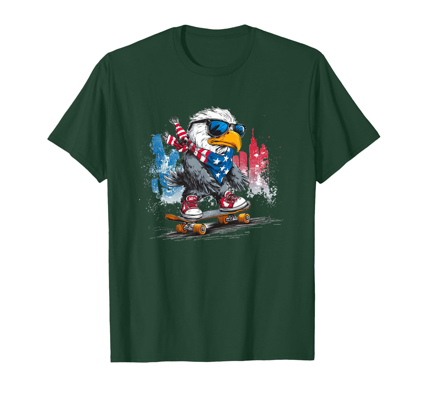 Patriotic Colors with Eagle for Skater Lovers T-Shirt