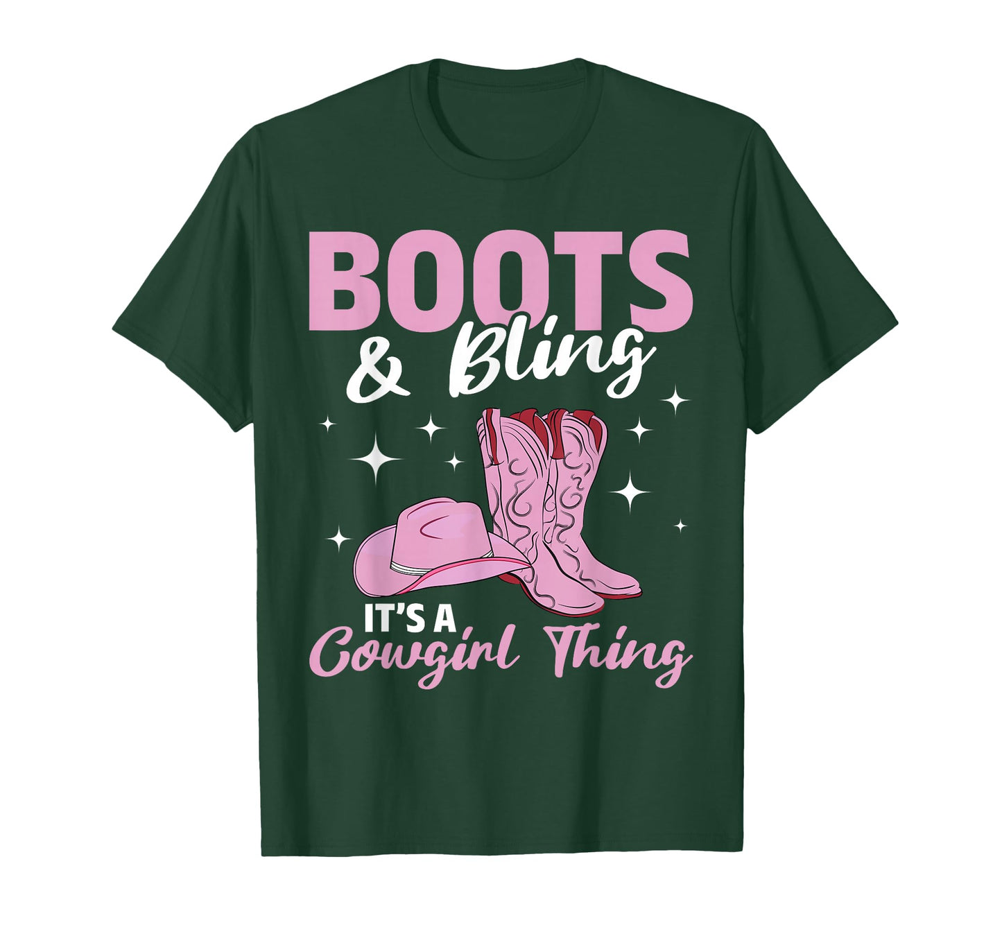 Rodeo Western Country Southern Cowgirl hat - Boots & Bling T-Shirt