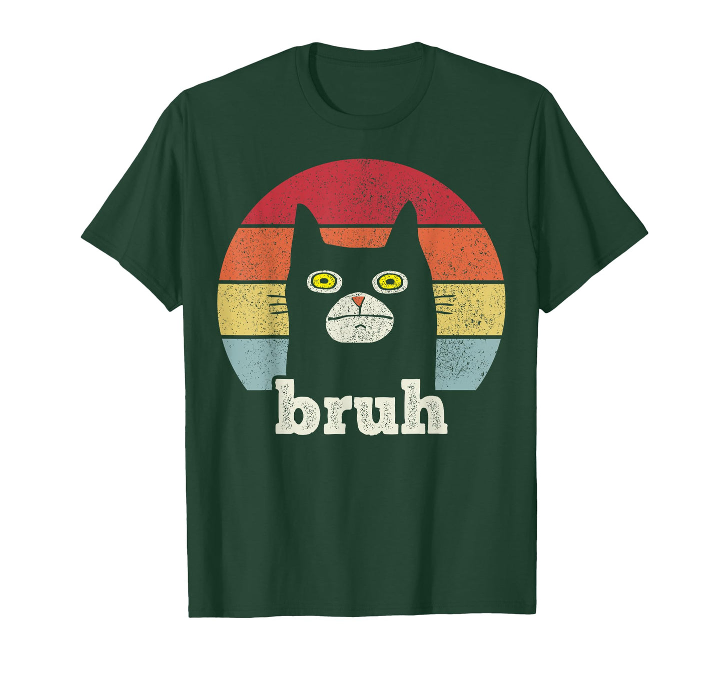 Funny Bruh Cat Meme Retro Style T-Shirt