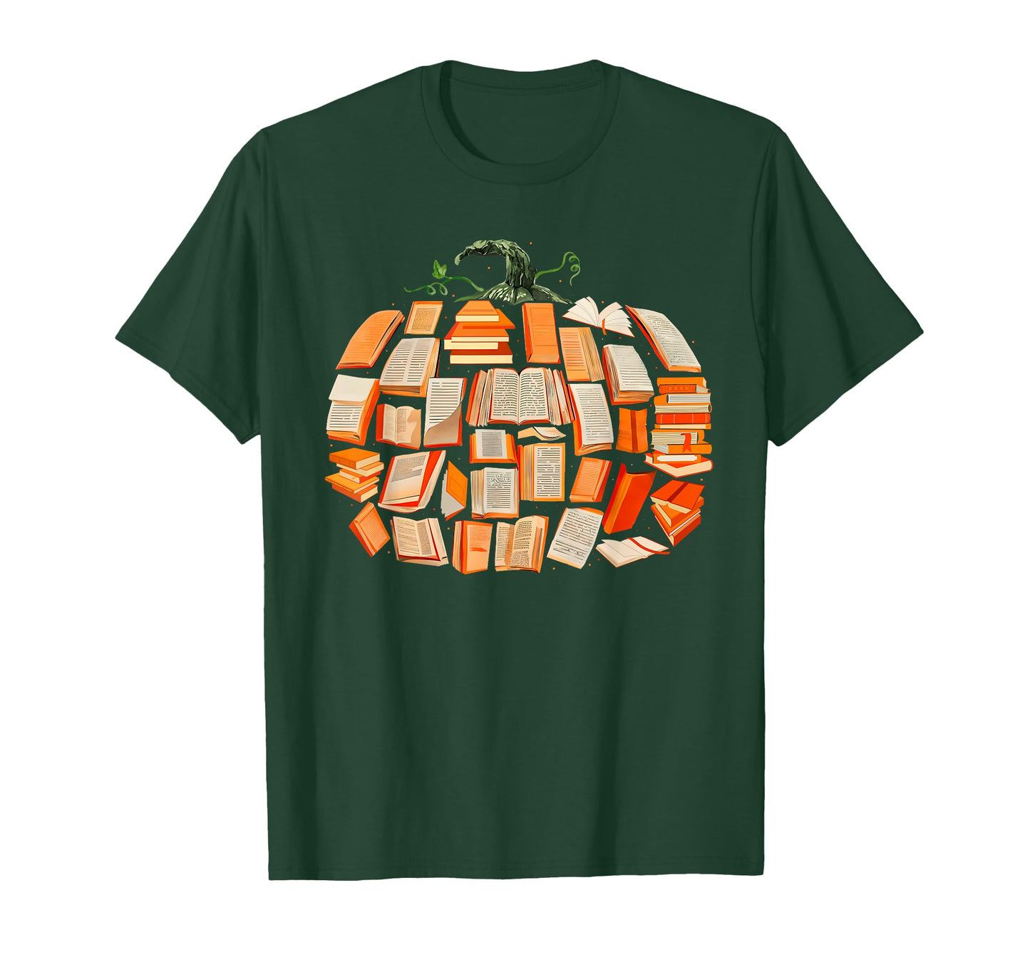 Thanksgiving Fall Books Pumpkins Vintage Library Teacher Kid T-Shirt