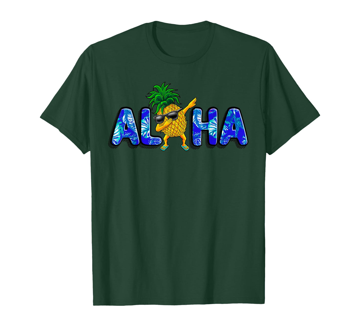 Aloha Dabbing Pineapple Sunglasses Beaches Hawaii Hawaiian T-Shirt