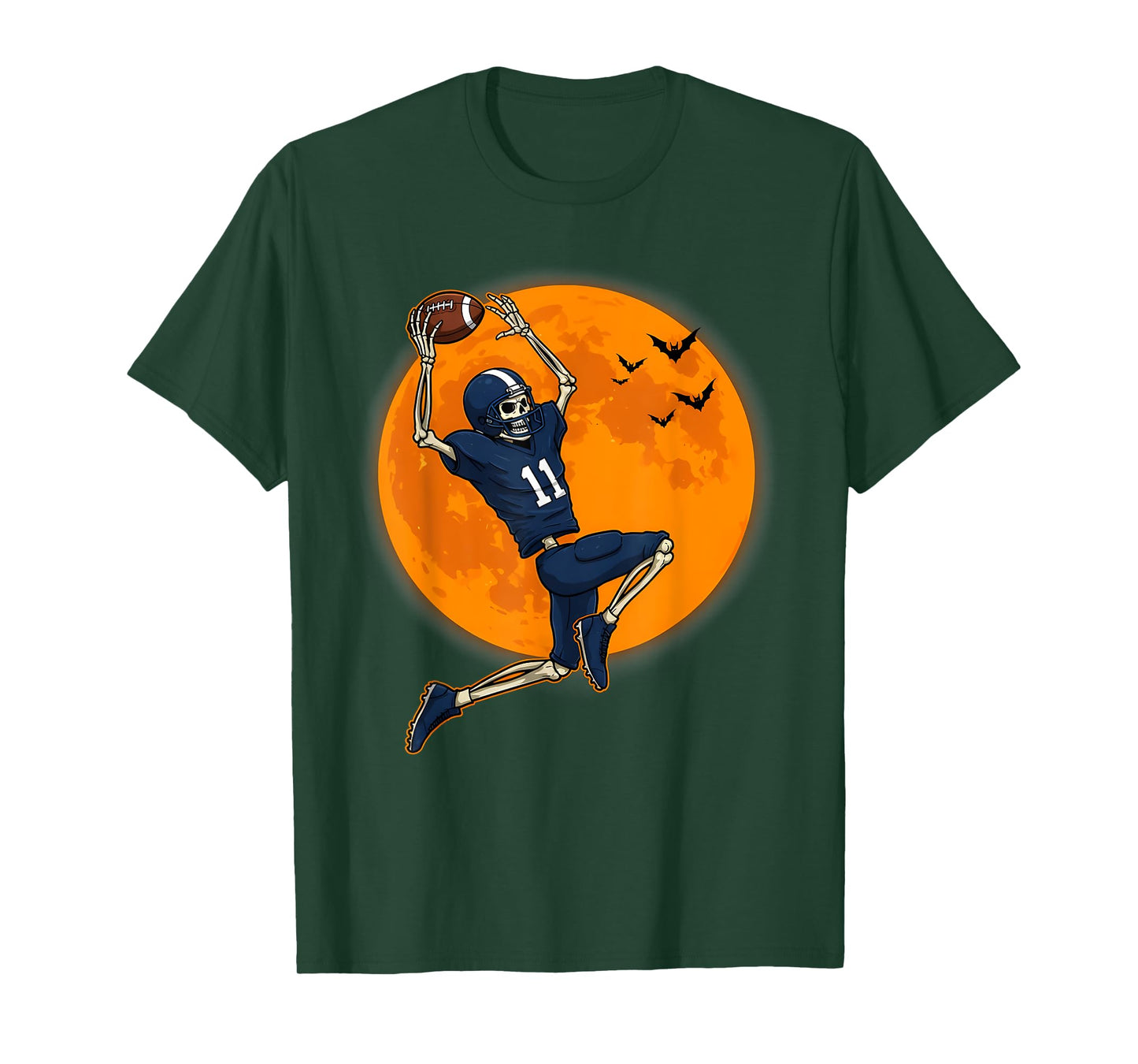 American Football Skeleton Halloween Men Boys Football Fan T-Shirt