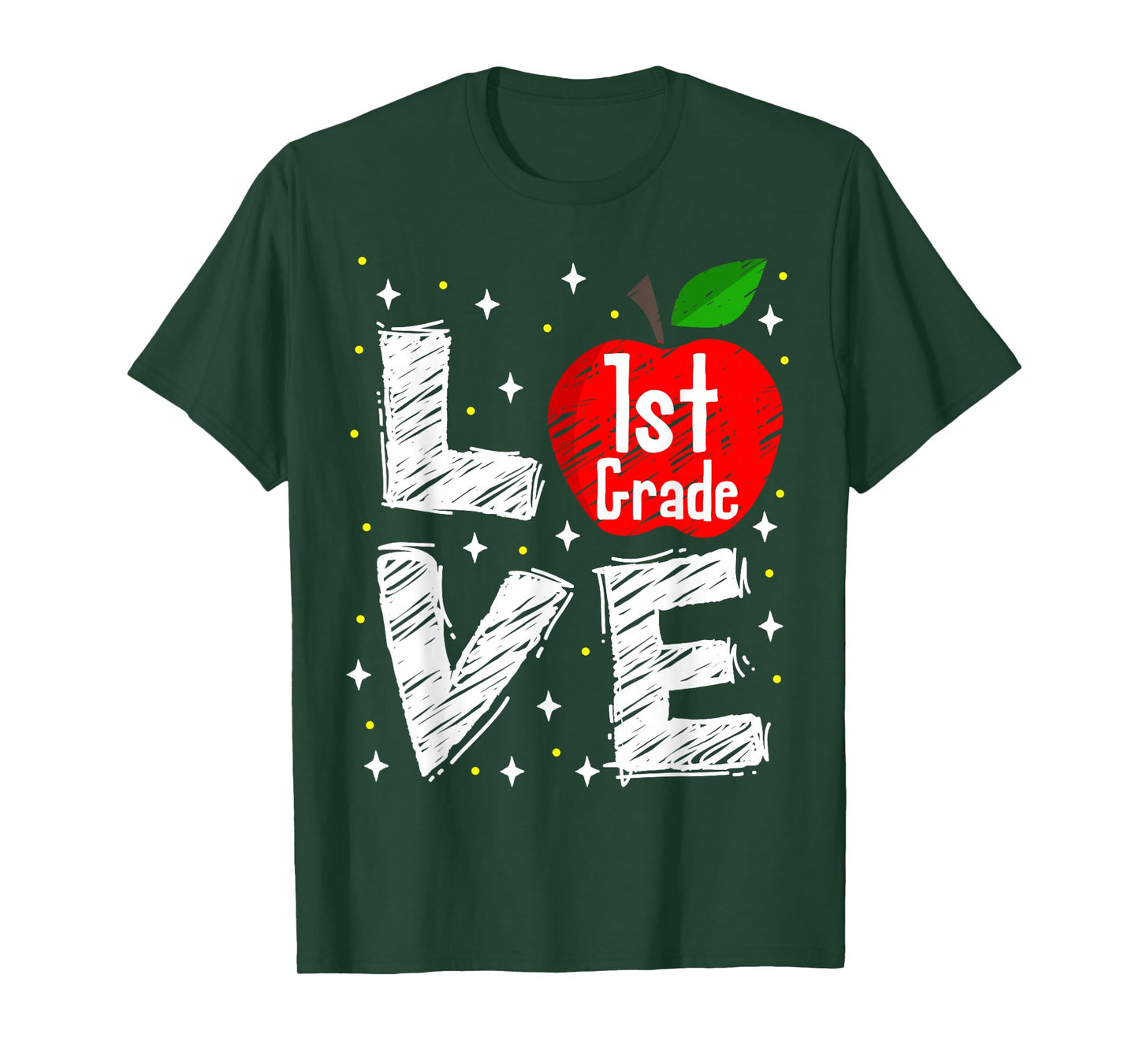 Love 1st Grade Apple Funny Back To School Teacher Gift T-Shirt