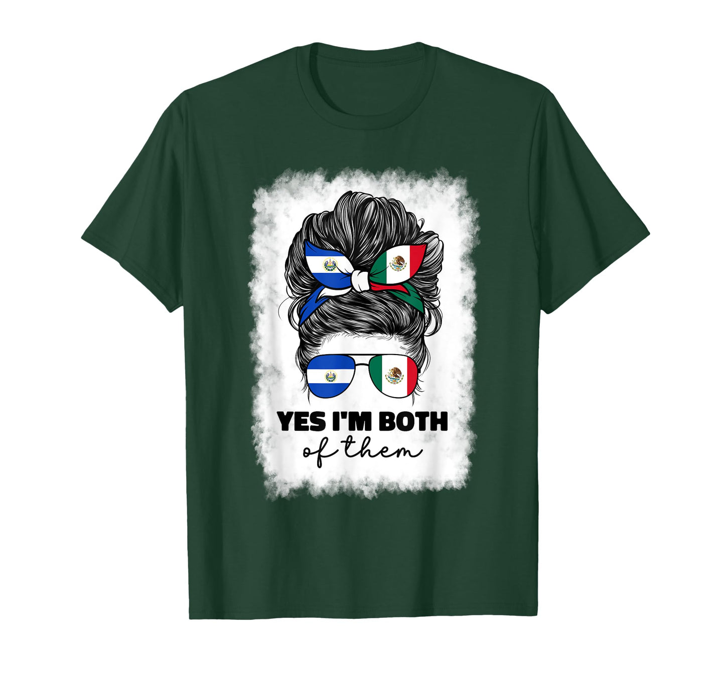 Half Mexican And Salvadorian Mexico El Salvador Flag Girl T-Shirt