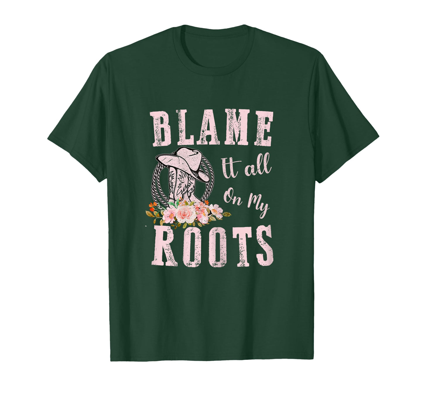 Pink Blame It All On My Roots - Country Music Lover Southern T-Shirt
