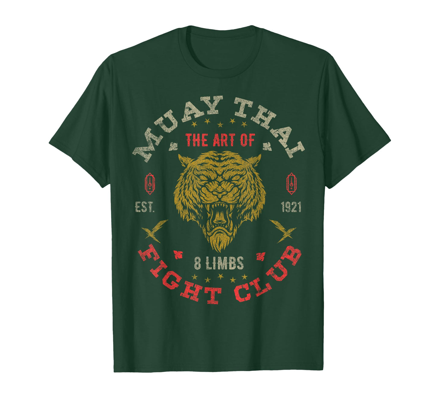 Muay Thai Fighter Vintage Tee Twin Tiger Art of 8 Limbs T-Shirt