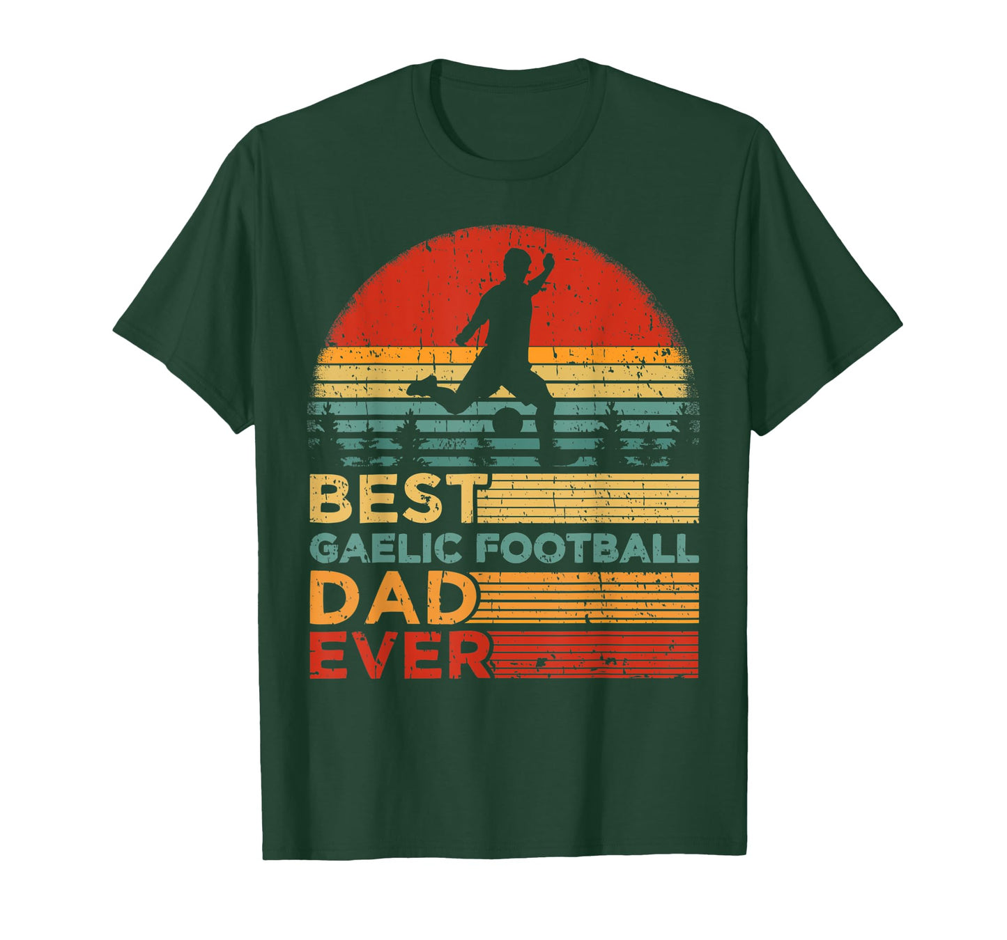Mens Funny Vintage Best Gaelic Football Dad Ever Father's Day T-Shirt
