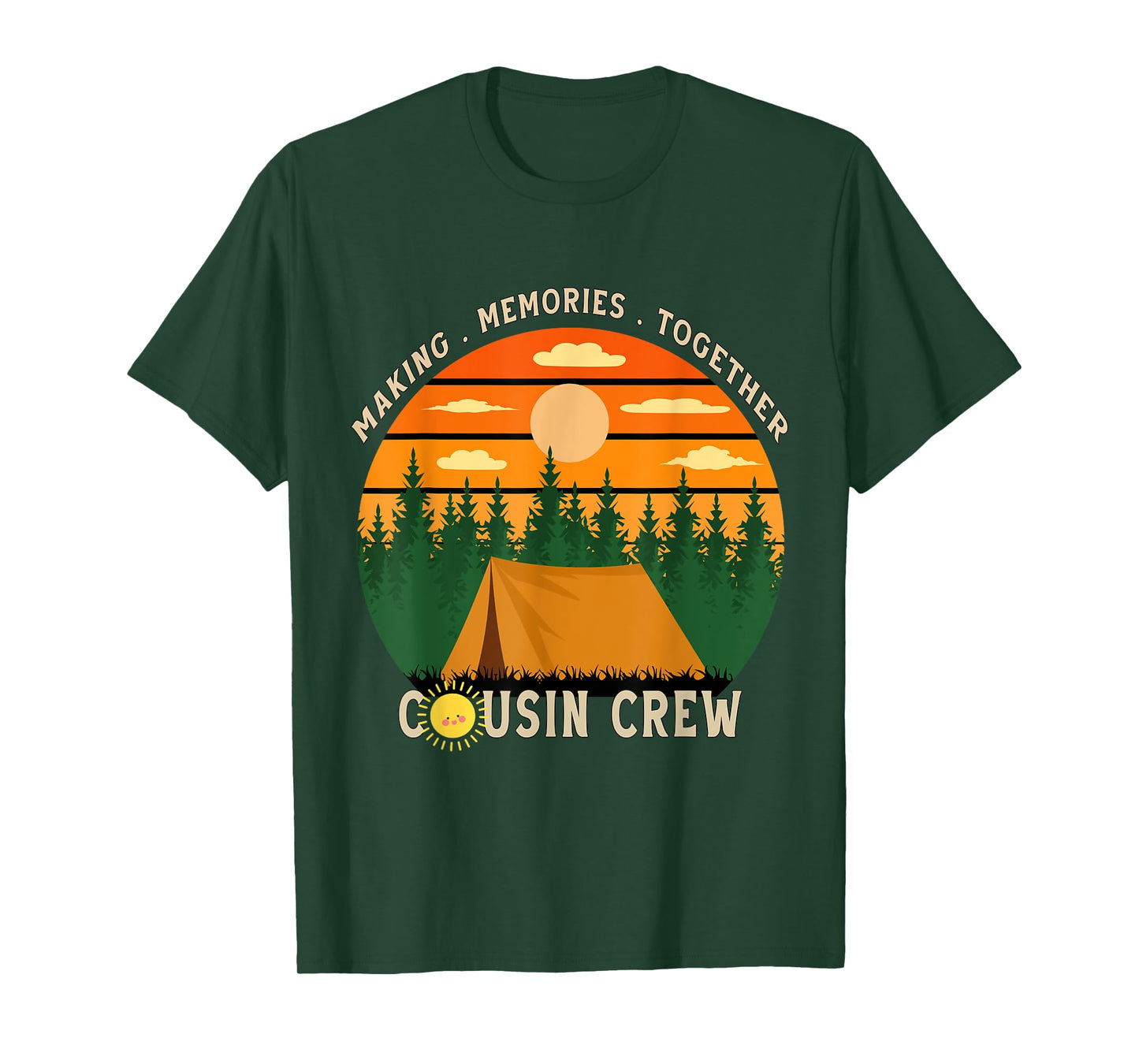 Cousin Camp Vintage Camper Family Camping Trip 2025 Summer T-Shirt