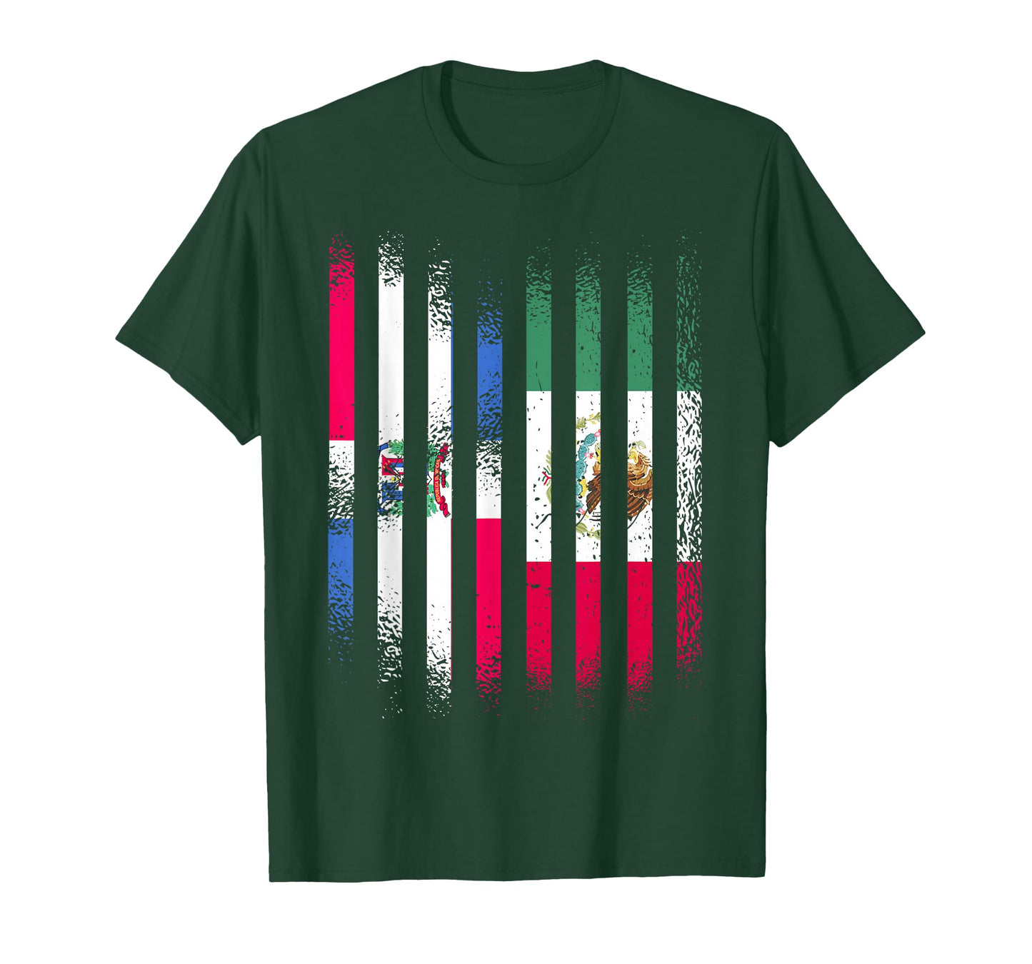 Dominican Republic Flag Mexico Grown Country Flags Stripes T-Shirt