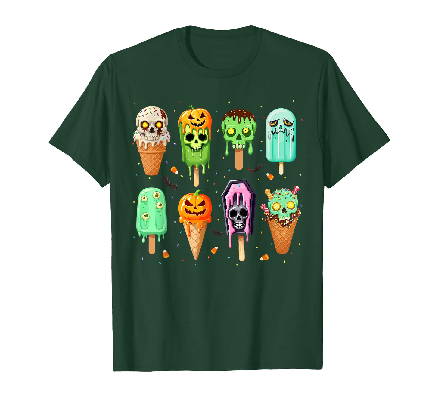 Spooky Popsicle Ice Cream Summer Party Halloween Summerween T-Shirt