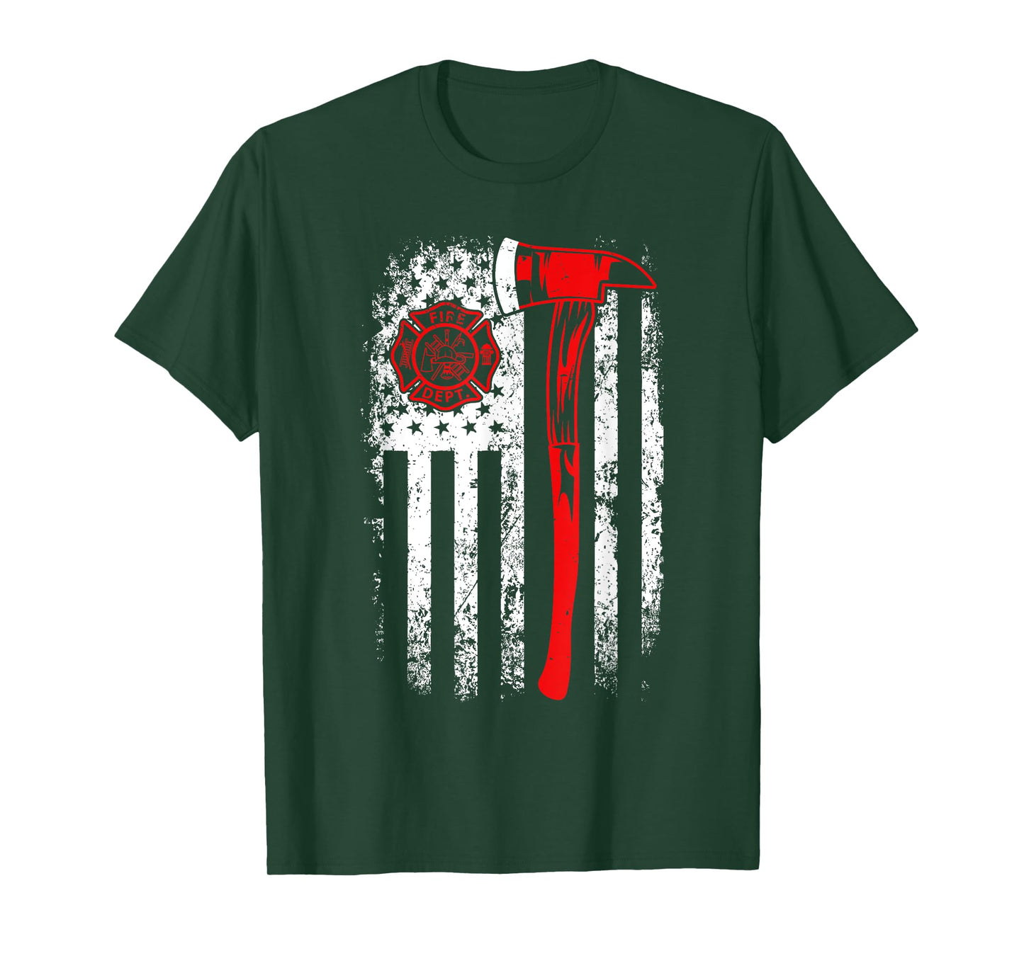 American Flag Firefighter For Fireman Patriotic Fire Fighter T-Shirt