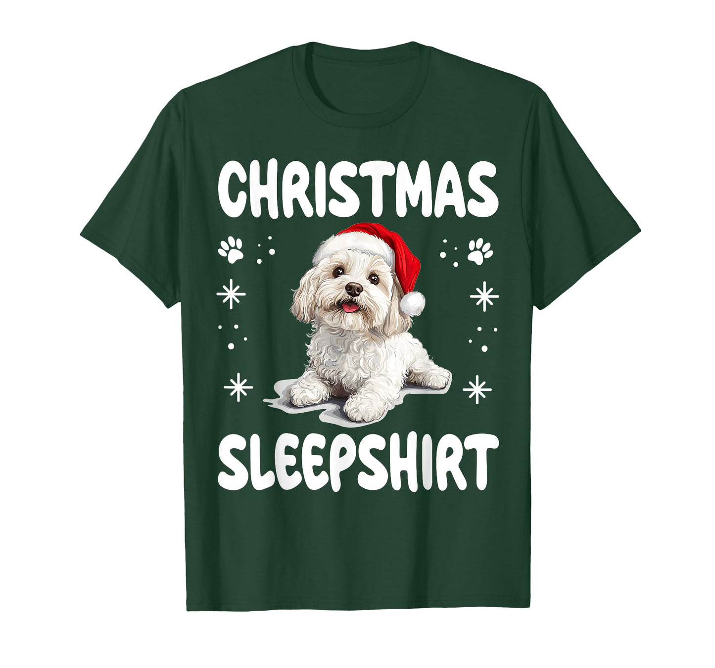 Bolognese dog Dog Nightgown Pajama Christmas Sleepshirt T-Shirt