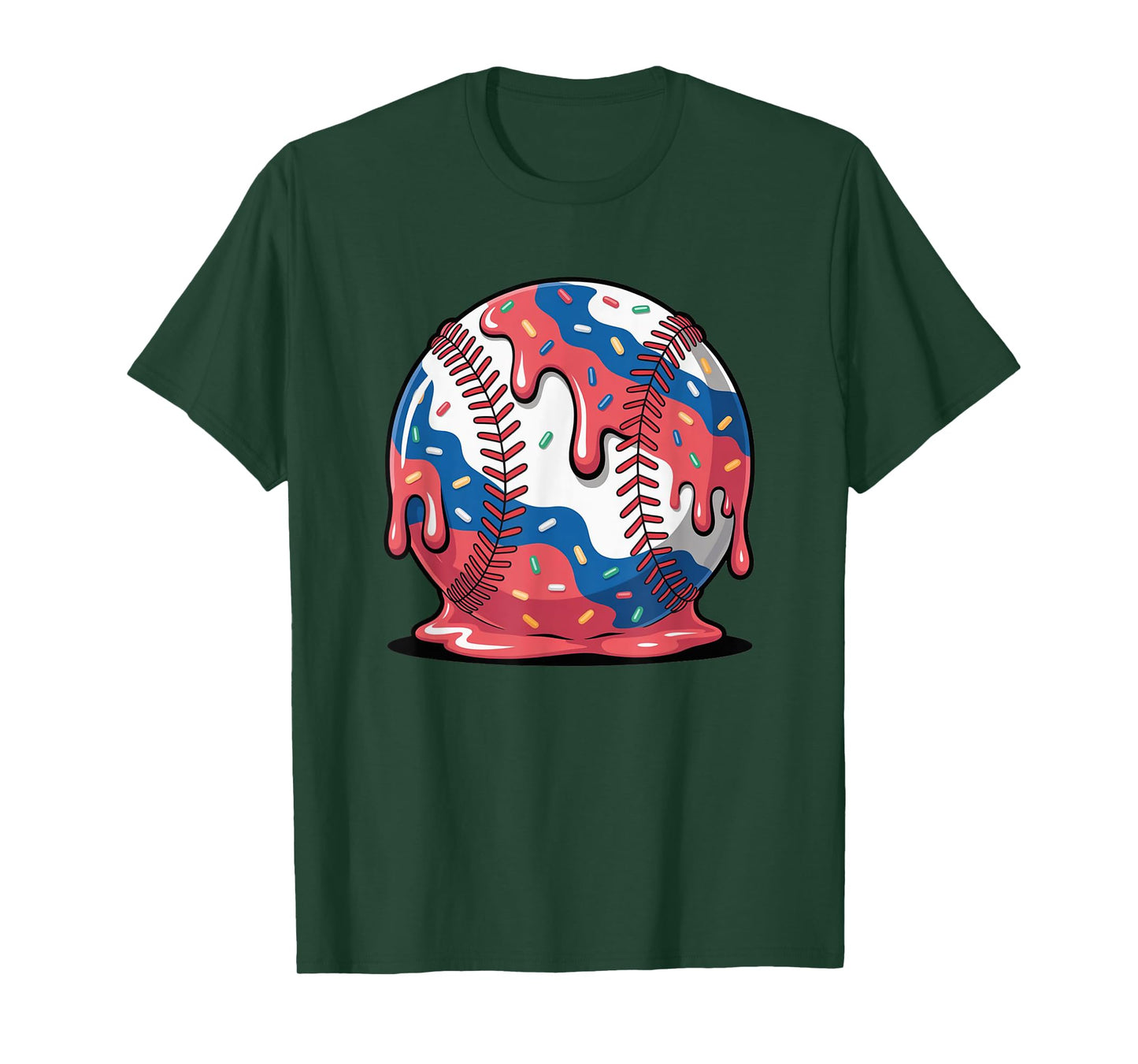 Colorful Baseball Ball Ice Cream Drip Youth Boys T-Shirt