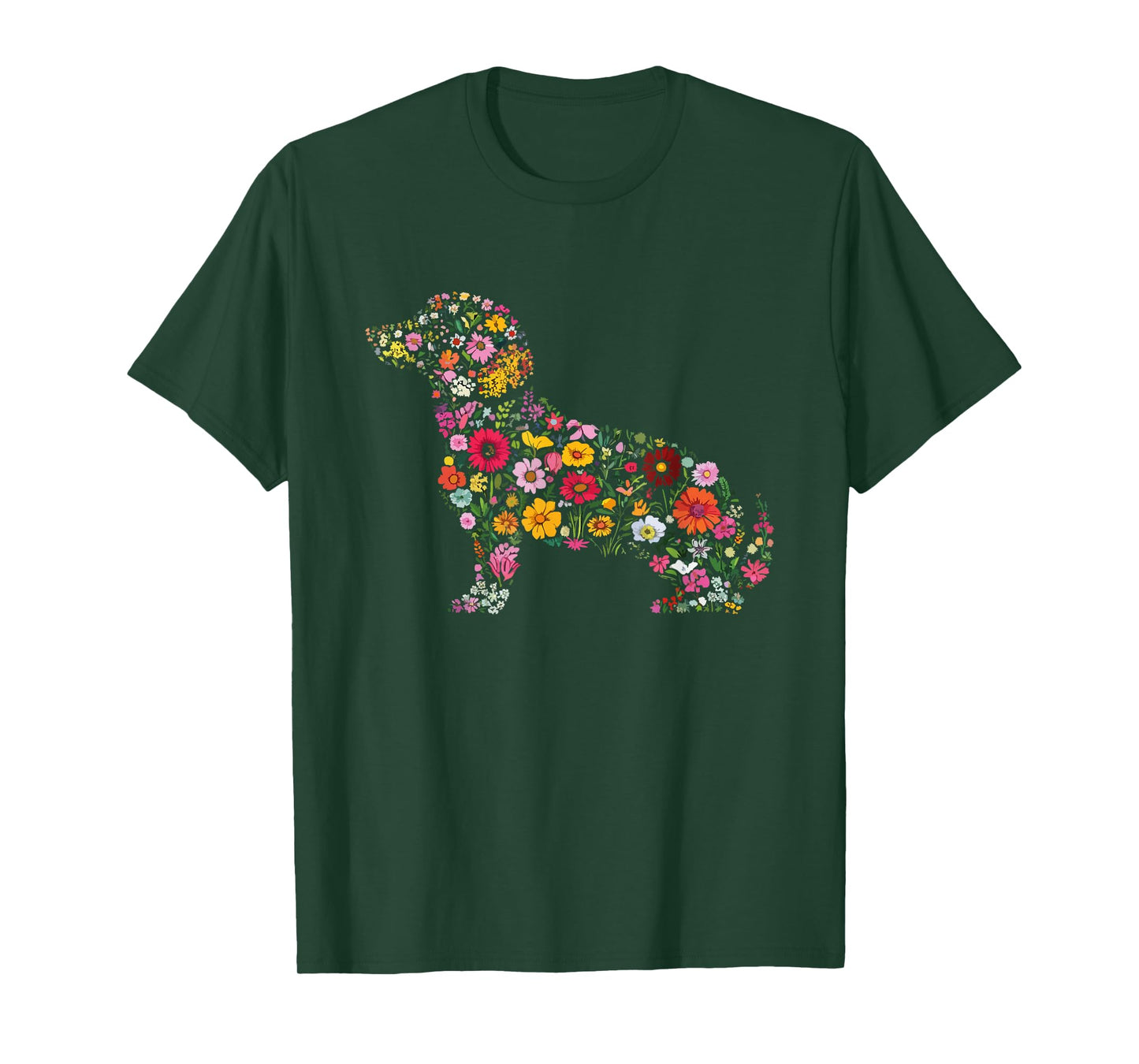 Dachshund Flower Cute Doxie Wiener Dog Floral Girls T-Shirt