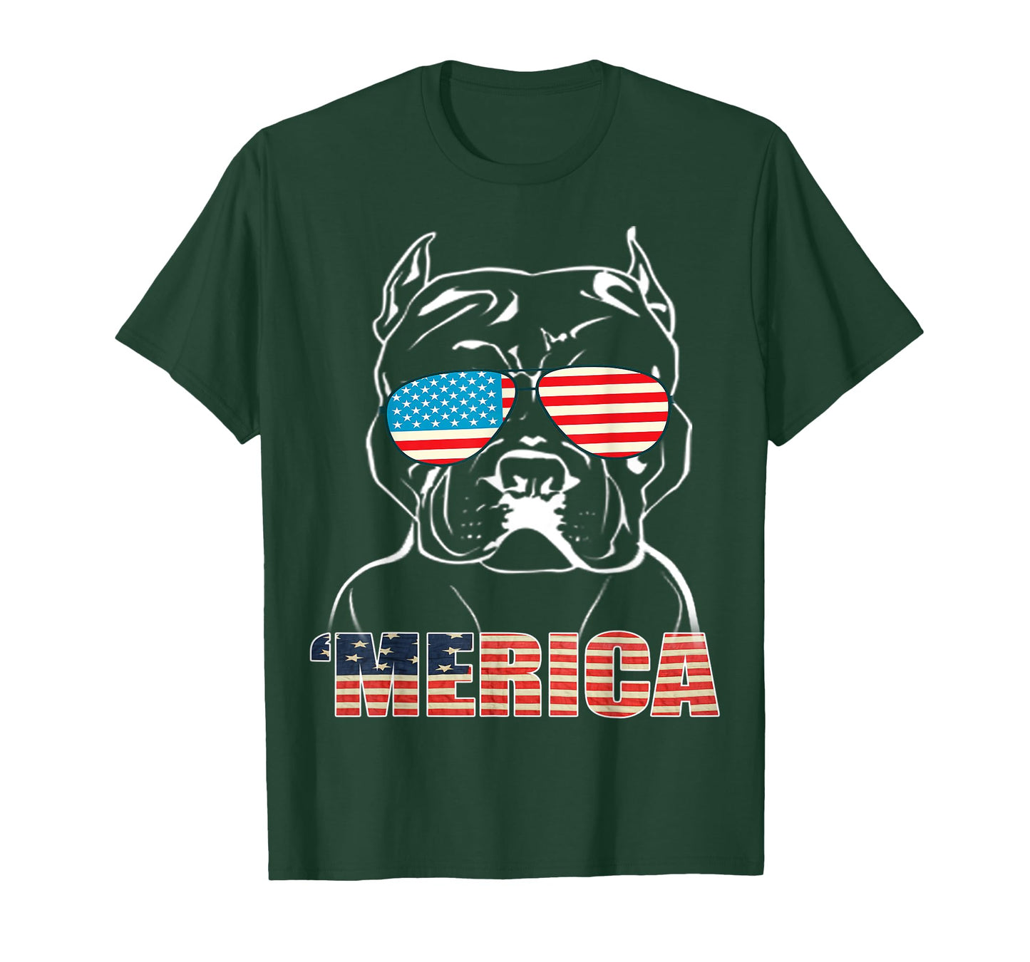 Patriotic Dog Pitbull Bully USA T Shirt American Flag Tee T-Shirt for Women Kids Men