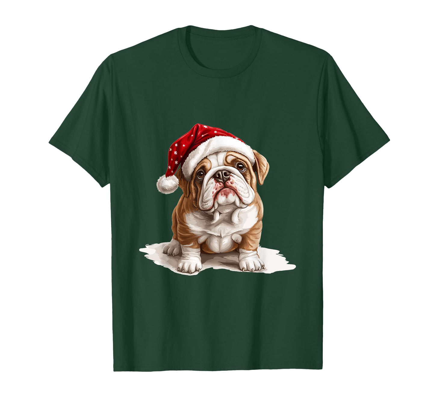 Cute English Bulldog dog Dog Christmas Merry X-mas Graphic T-Shirt