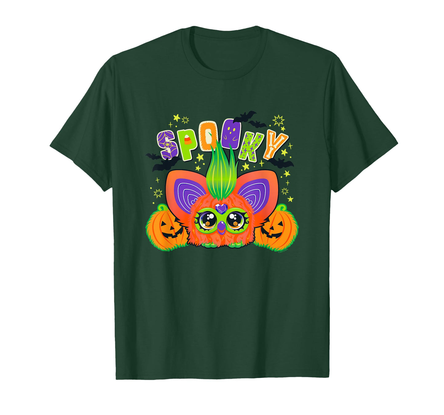 Furby Halloween Spooky Furby & Pumpkins Cute Portrait T-Shirt
