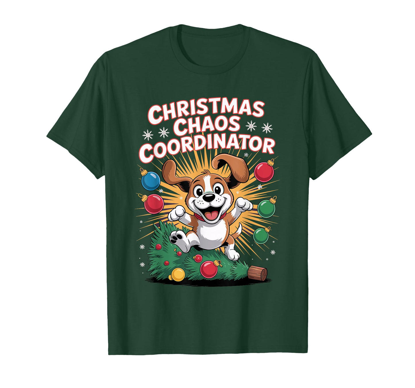 Christmas Chaos Coordinator Xmas Puppy Dog Funny Beagle T-Shirt