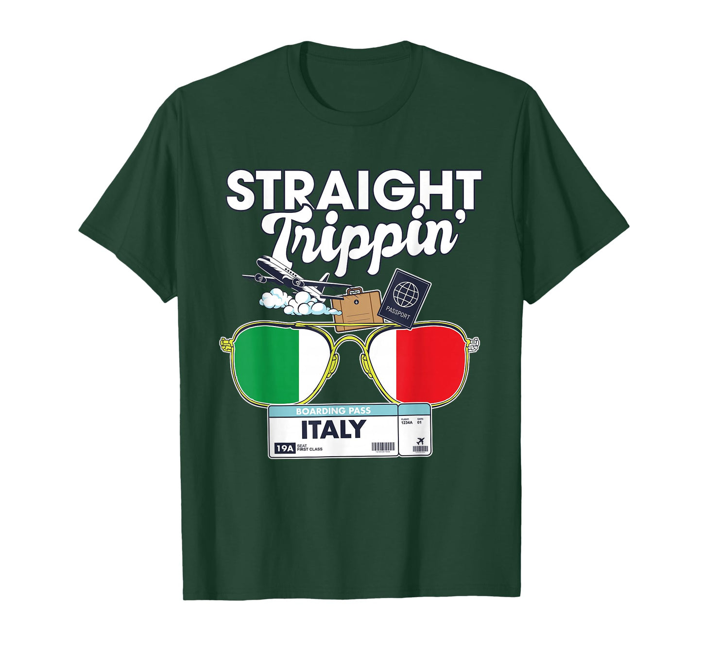 Straight Trippin' Italy Vacation Tour Travel Trip Matching T-Shirt