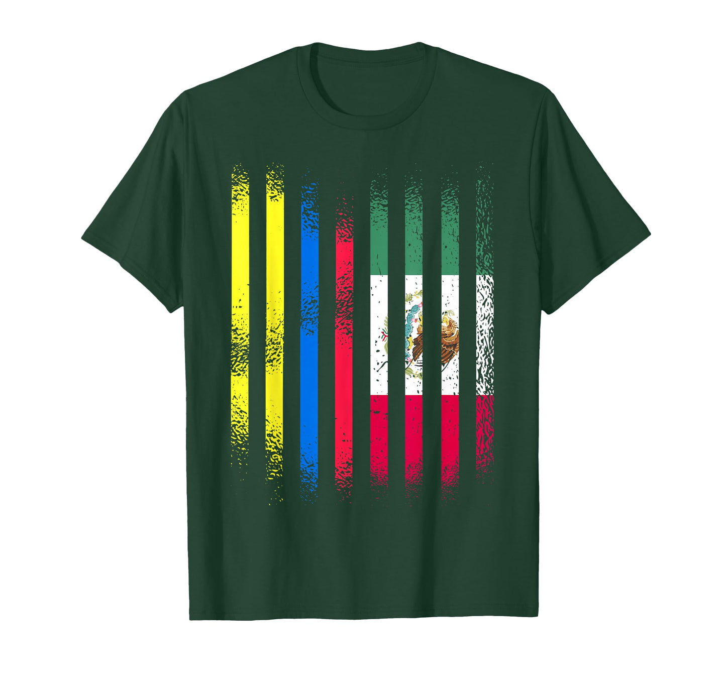 Colombia Flag Mexico Grown Country Flags Stripes T-Shirt