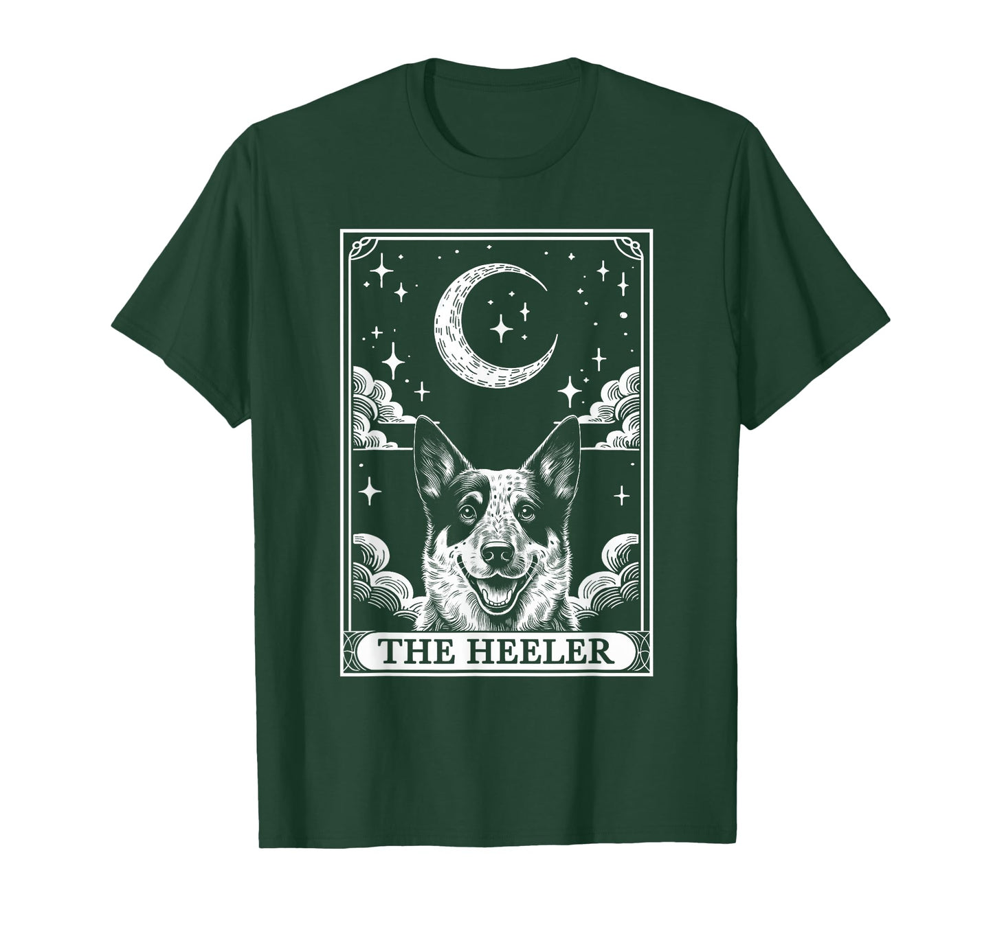Tarot Card Vintage Crescent Moon Australian Cattle Dog Mom T-Shirt