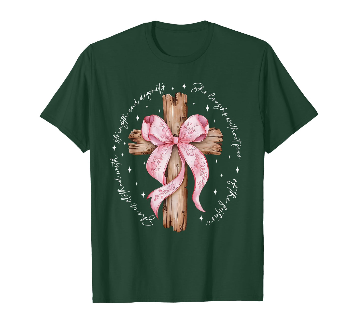 Coquette Bow Christian Jesus Autumn Fall Leaves Thanksgiving T-Shirt