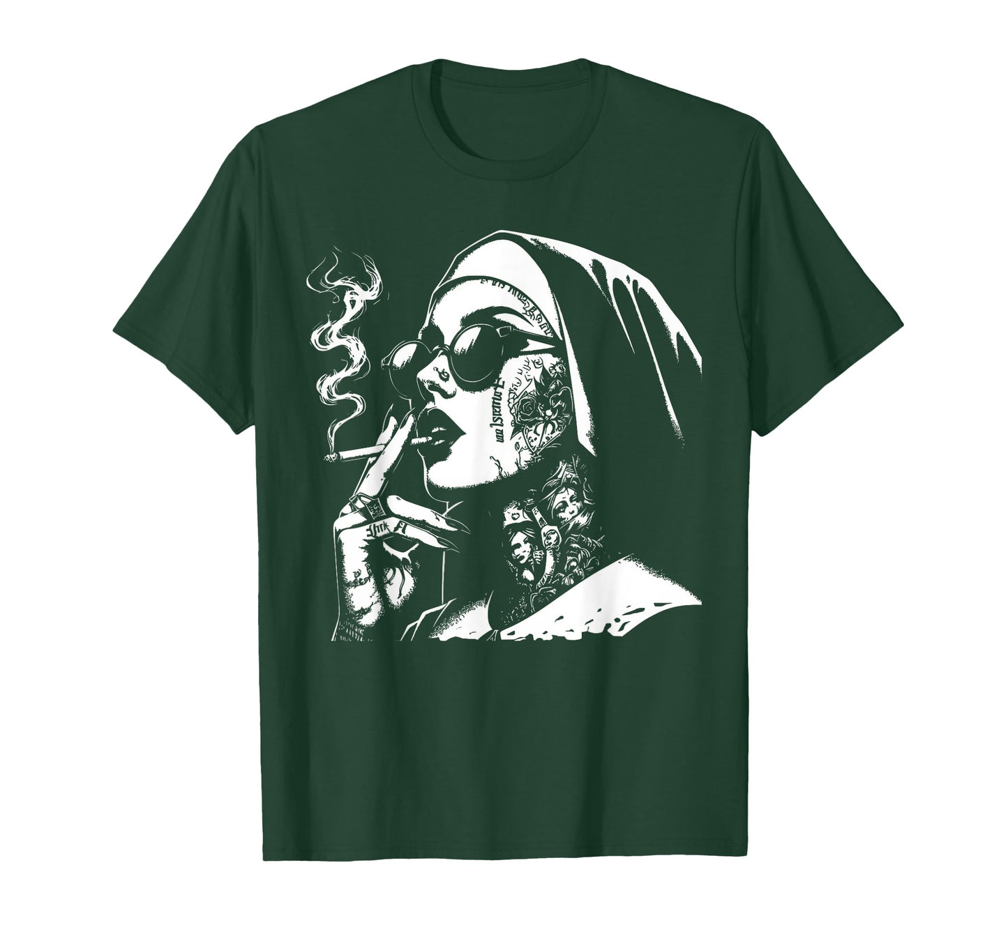 Unholy Nun Funny Horror Choked up Unholy Nun Satan Baphomet T-Shirt