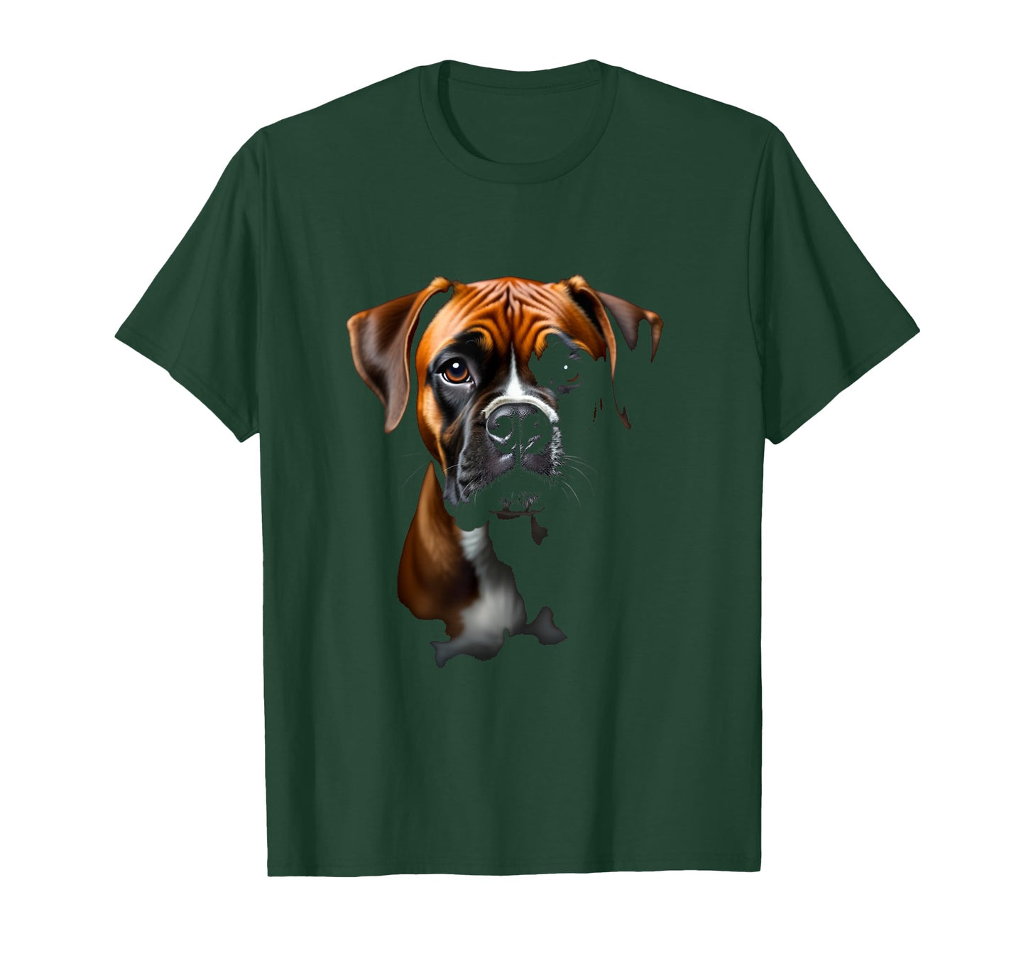 Black Boxer Dog Boxer Face T-Shirt