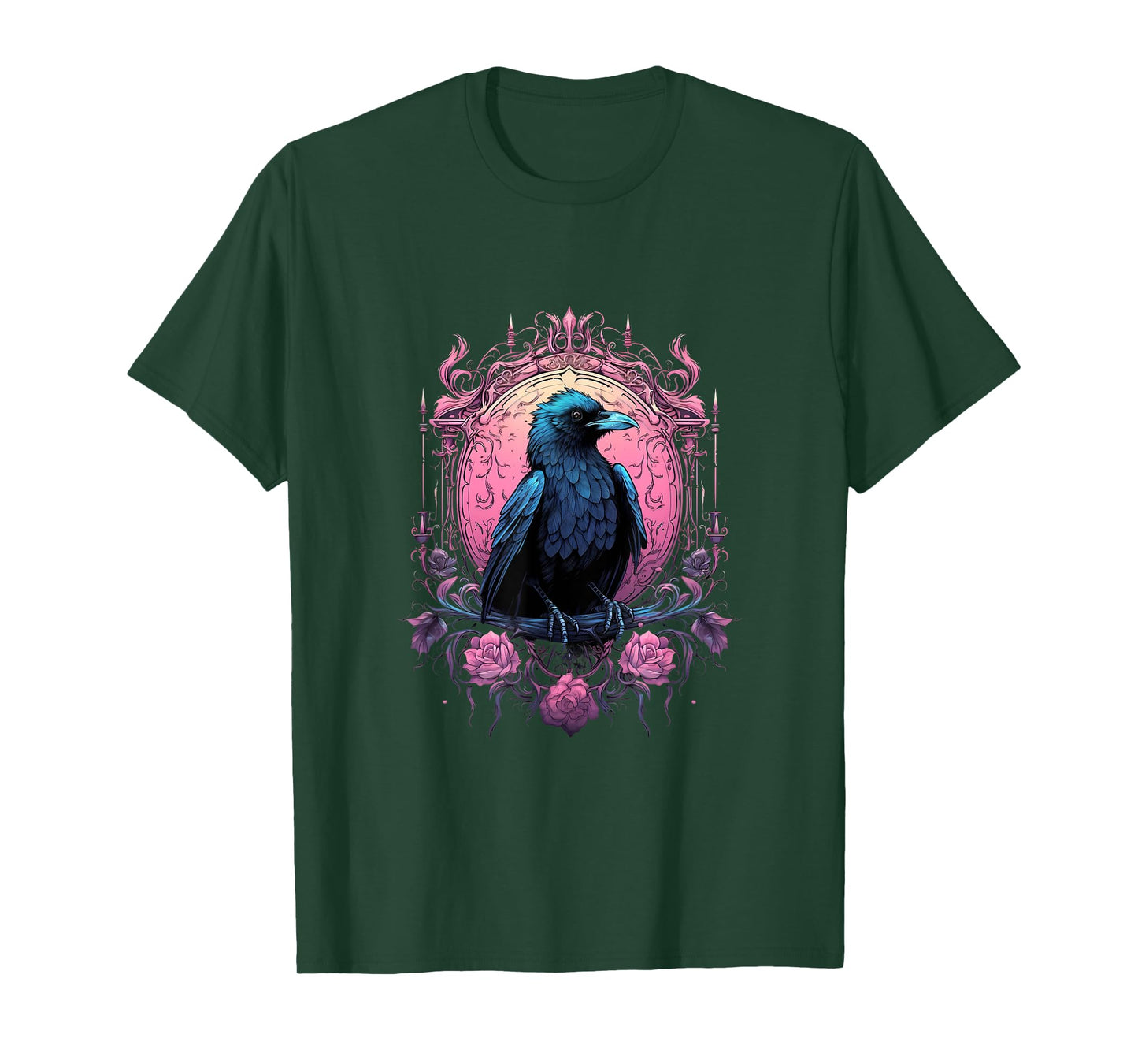 Pastel Goth Gothic Crow Bird Kawaii Anime Nu Goth Aesthetic T-Shirt