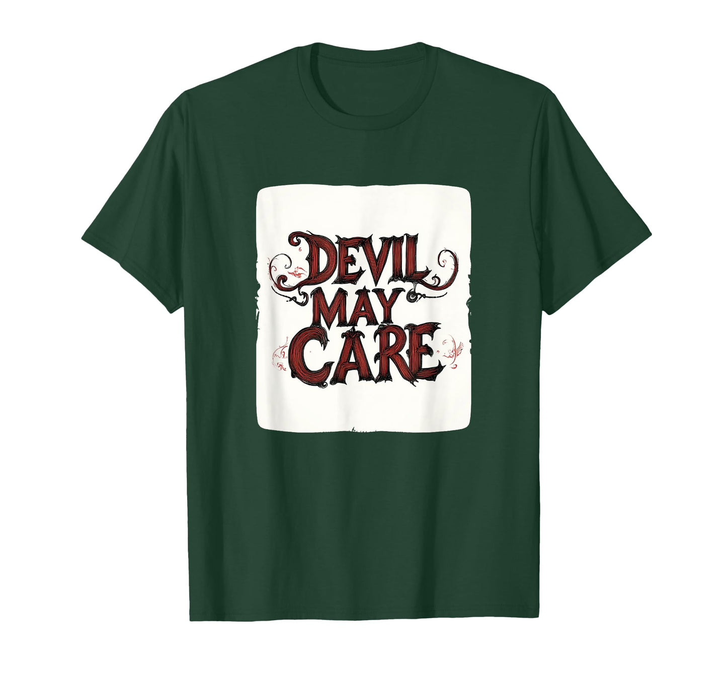 Embrace the Edge with this Devil May Care Emblem Outfit T-Shirt