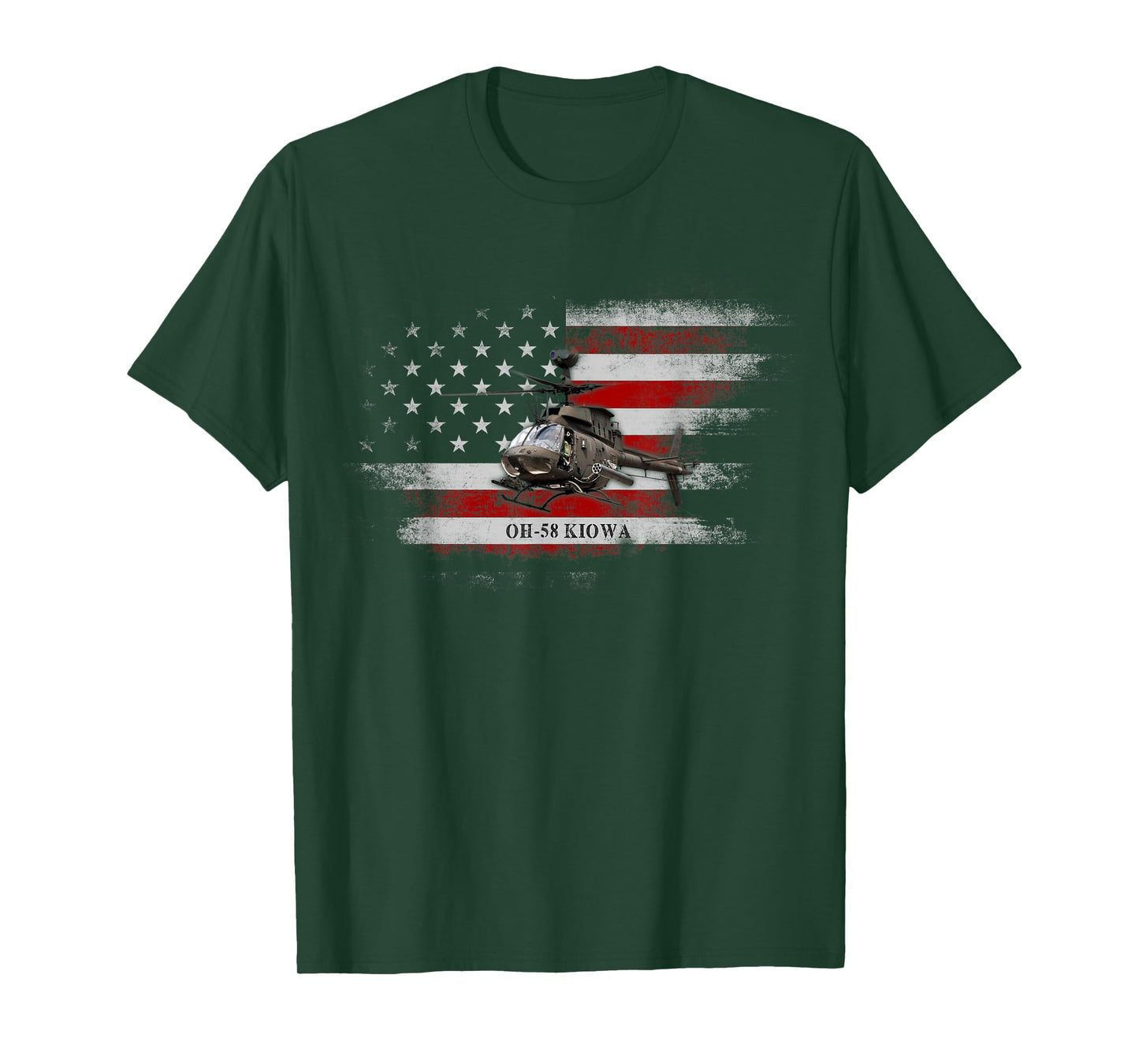 OH-58 Kiowa Helicopter USA Flag Helicopter Pilot Gifts T-Shirt for Women Men