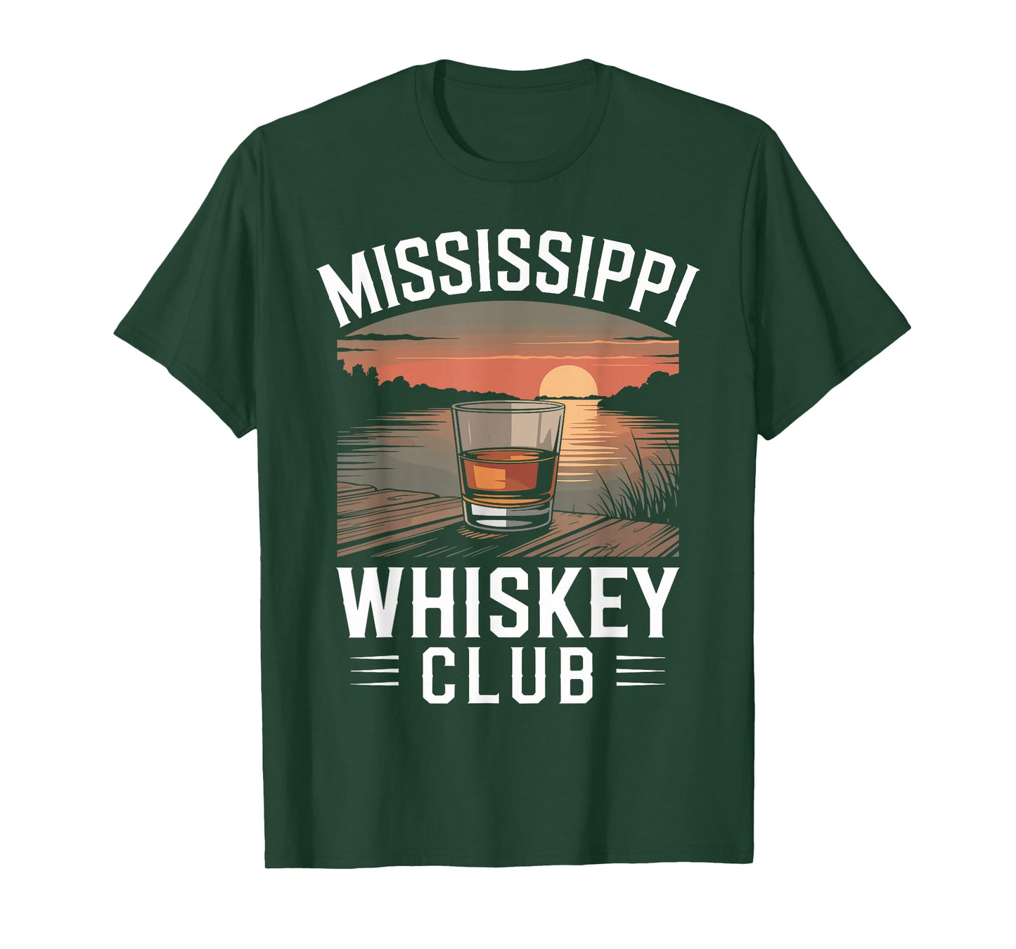 Mississippi Whiskey Club River Sunset Lovers Bourbon T-Shirt