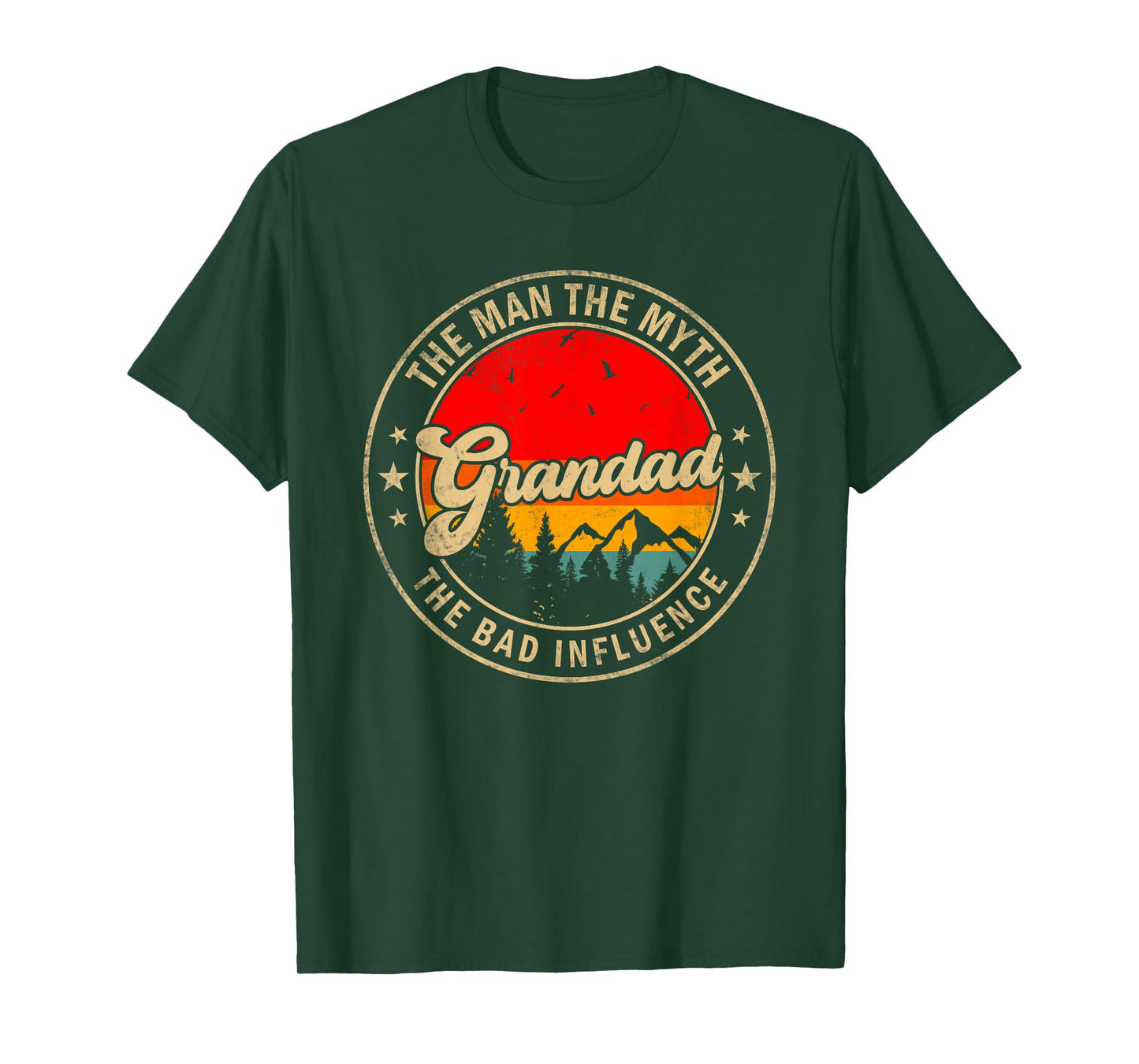 Grandad the Man the Myth the bad Influence for Papa Grandpa T-Shirt