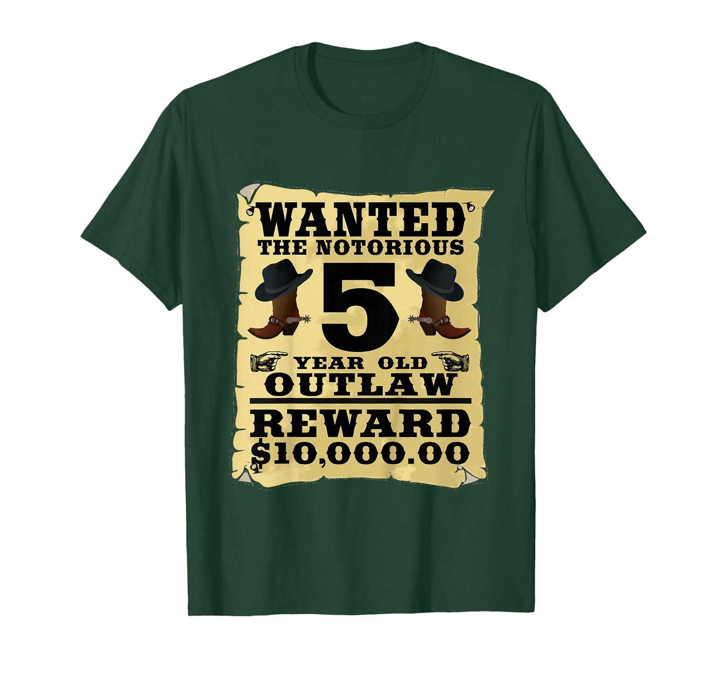 Kids 5 Year Old Cowboy Birthday Party Wild West Western 5th Gift T-Shirt