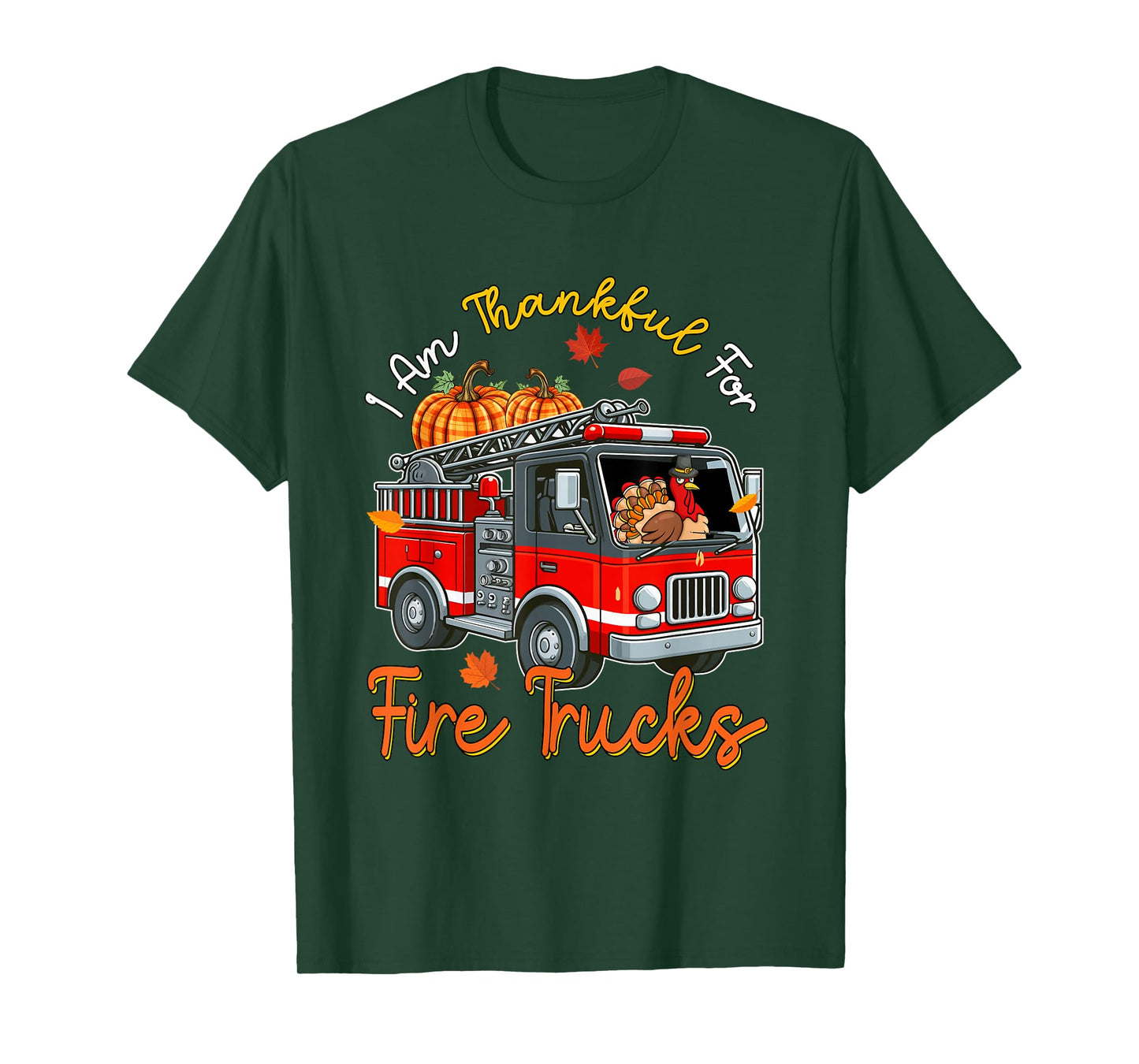 Thankful For Fire Trucks Thanksgiving Turkey Sunglasses T-Shirt