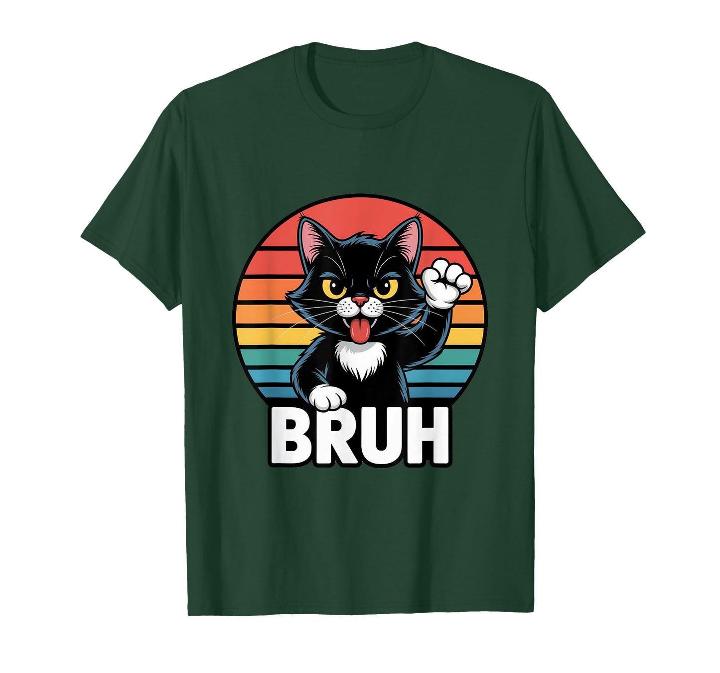 Hilarious Bruh Cat Meme Fun Kids Teens T-Shirt