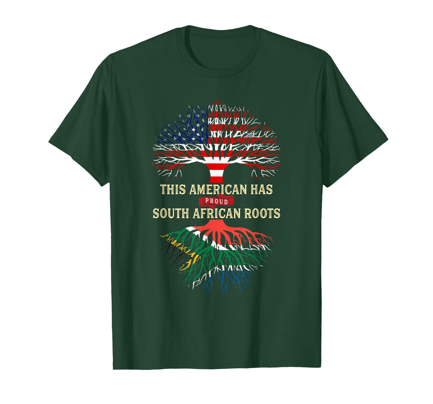 Proud South African American Tree Branch And Root Design T-Shirt