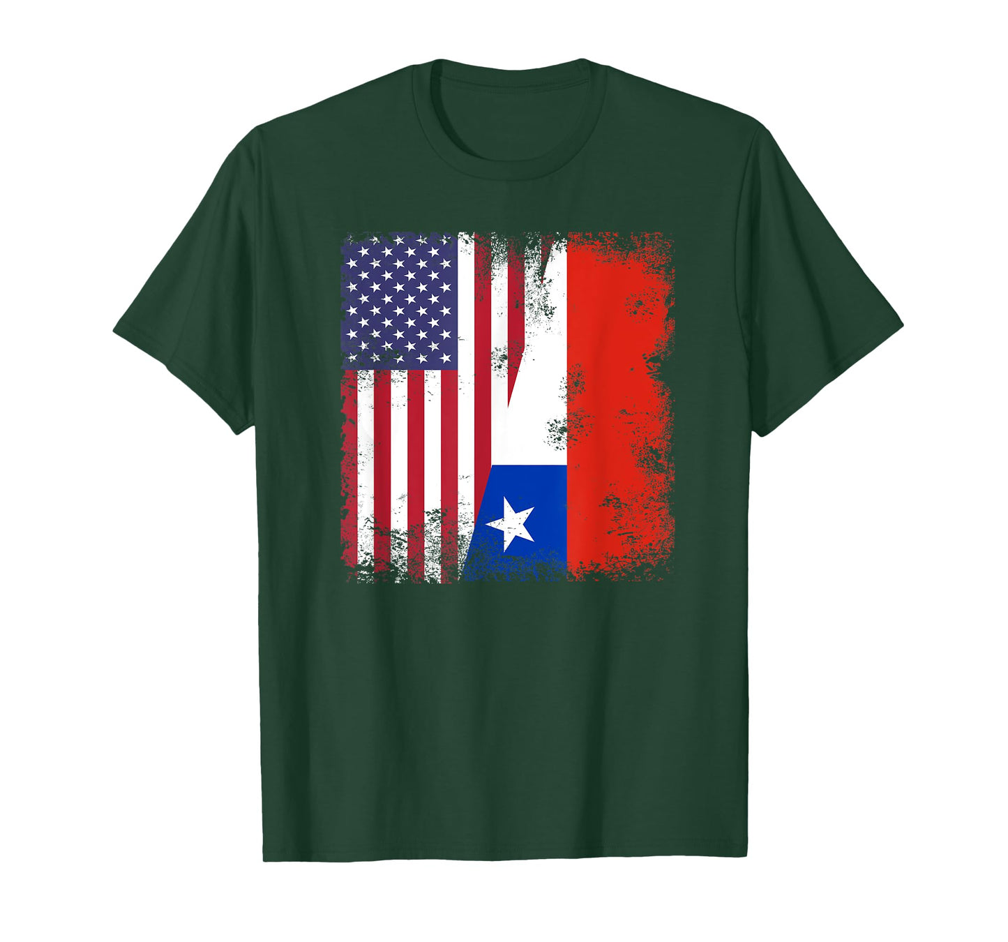 Half Chilean Flag T-Shirt | Vintage Chile USA Gift T-Shirt