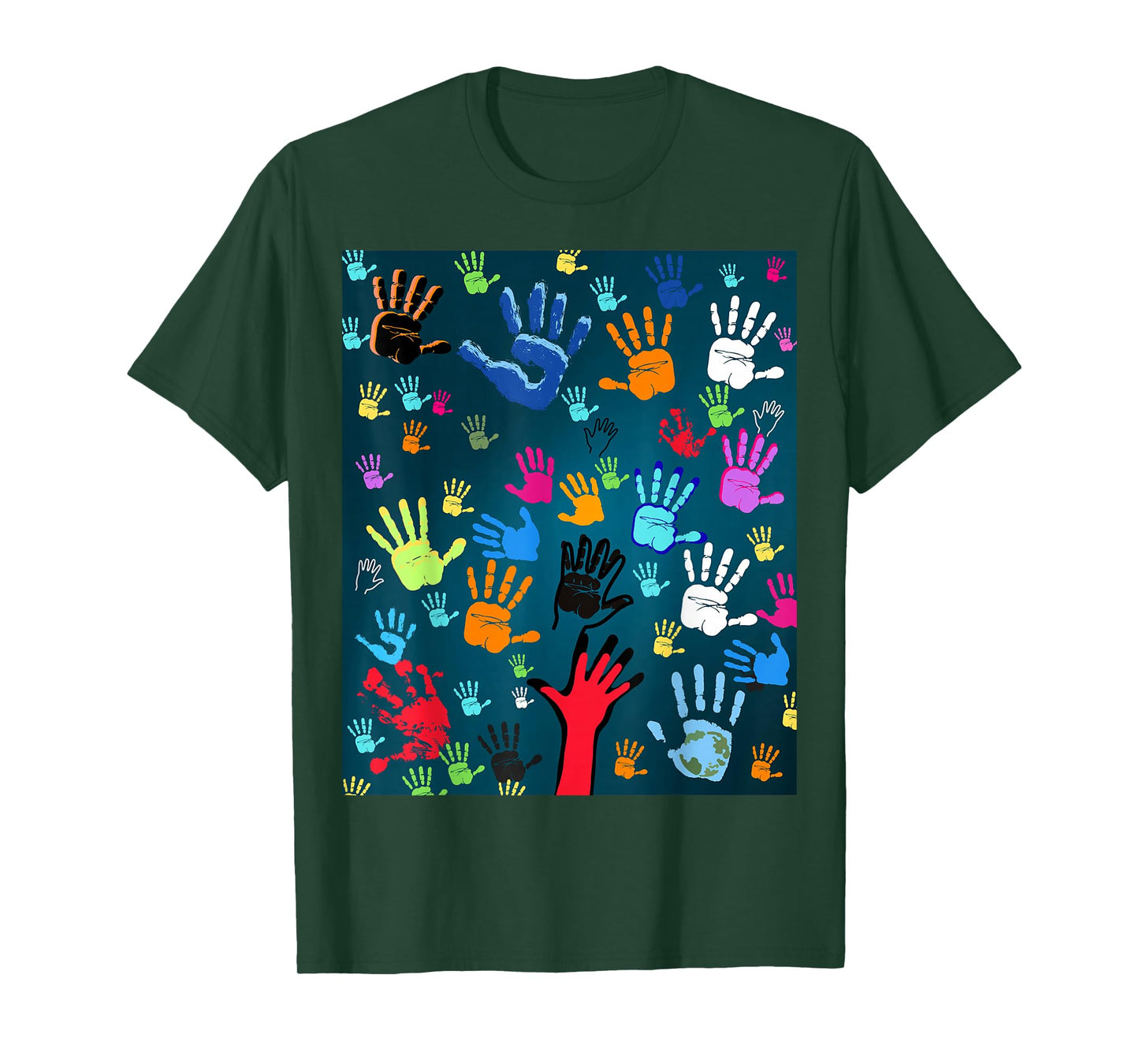 Colorful Handprint Art – Unity, Diversity, and Expression T-Shirt