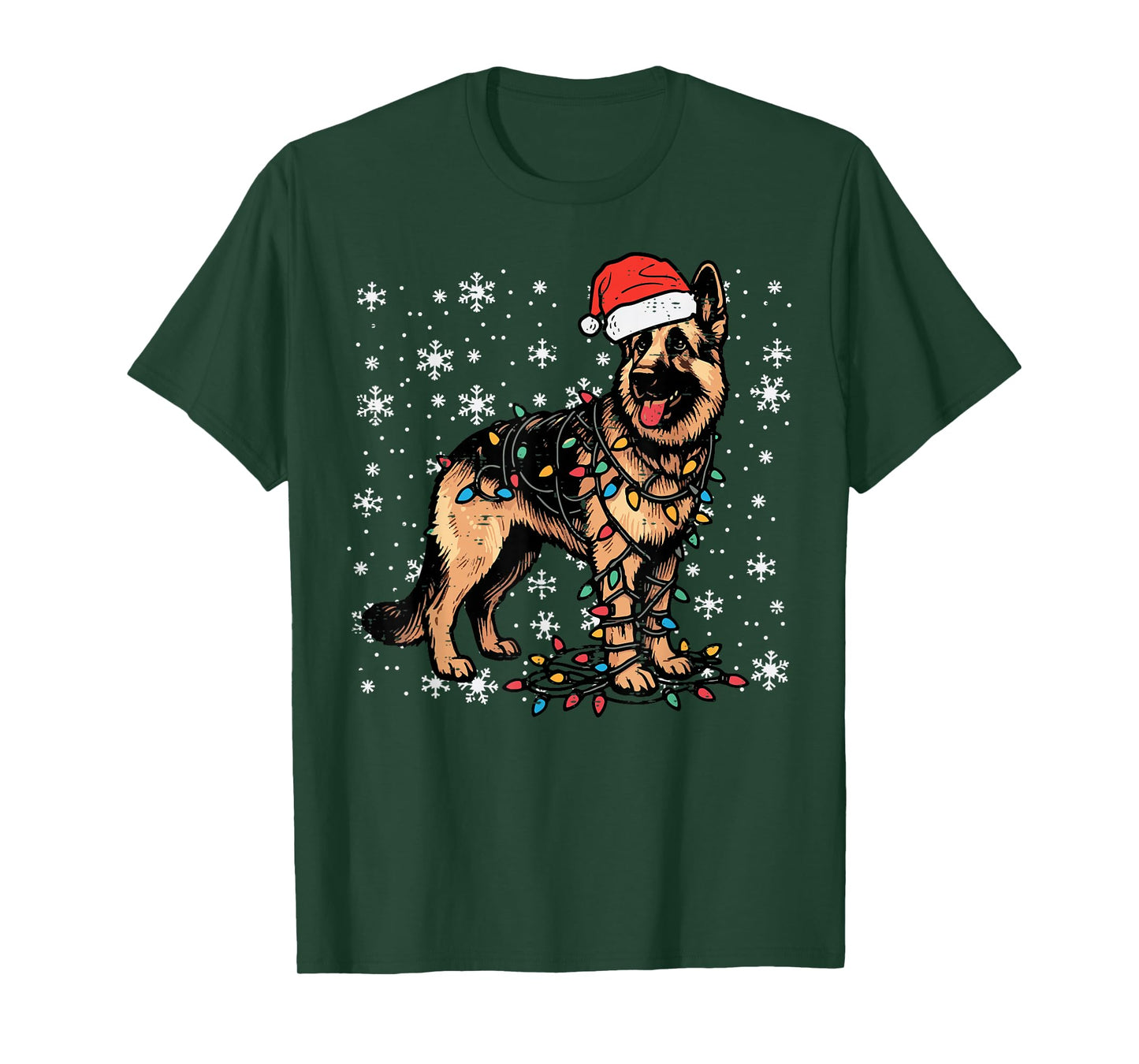 Christmas German Shepherd Xmas Police K9 Dog Men Women Kids T-Shirt