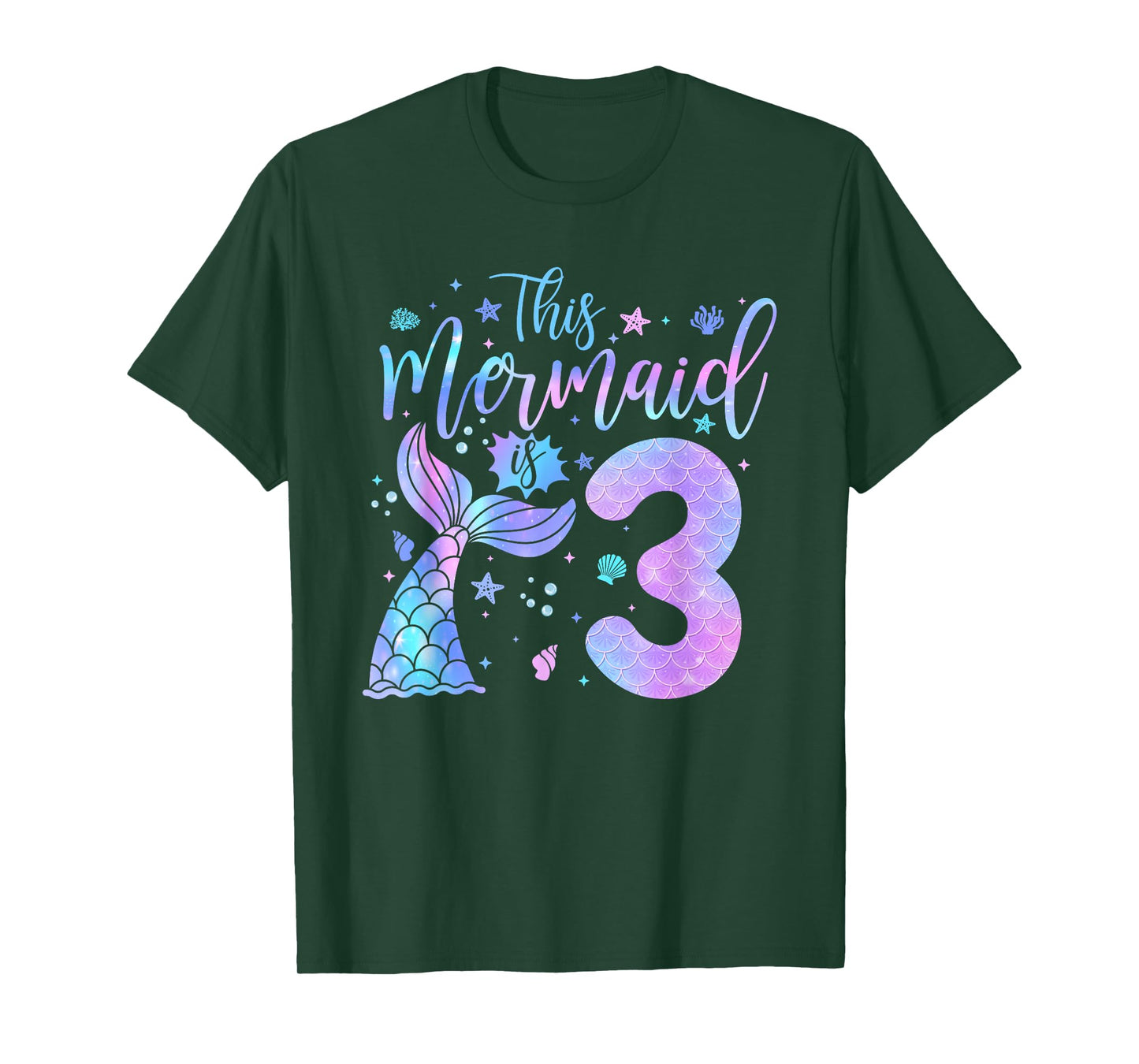 Kids 3 Year Old This Mermaid is 3rd Birthday Girl Daughter T-Shirt