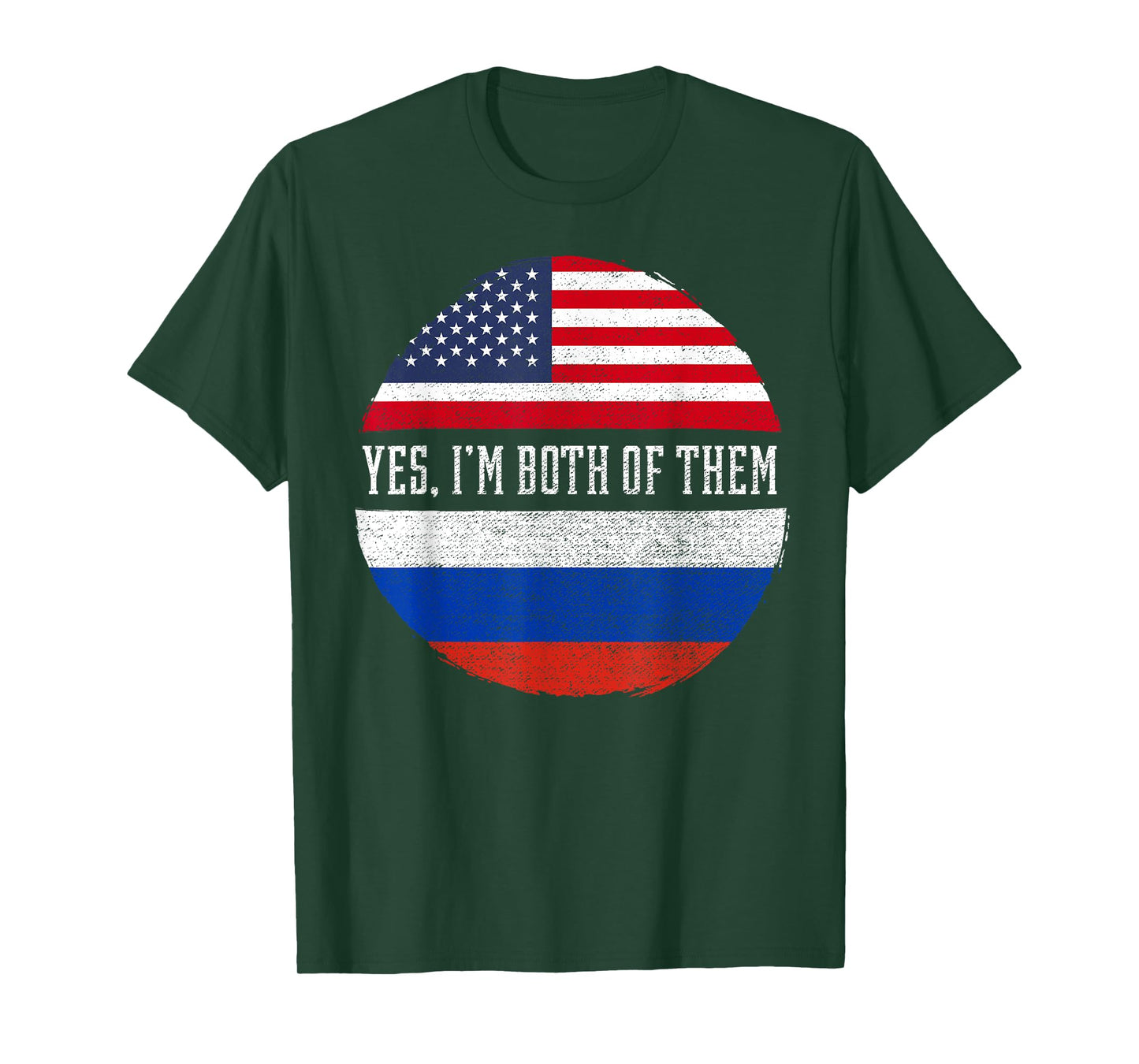 Half American Half Russian USA Flag Russia Heritage DNA T-Shirt