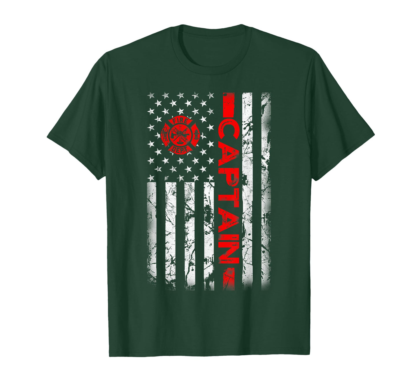 Firefighter USA flag gifts Patriotic Fire Captain Chief T-Shirt