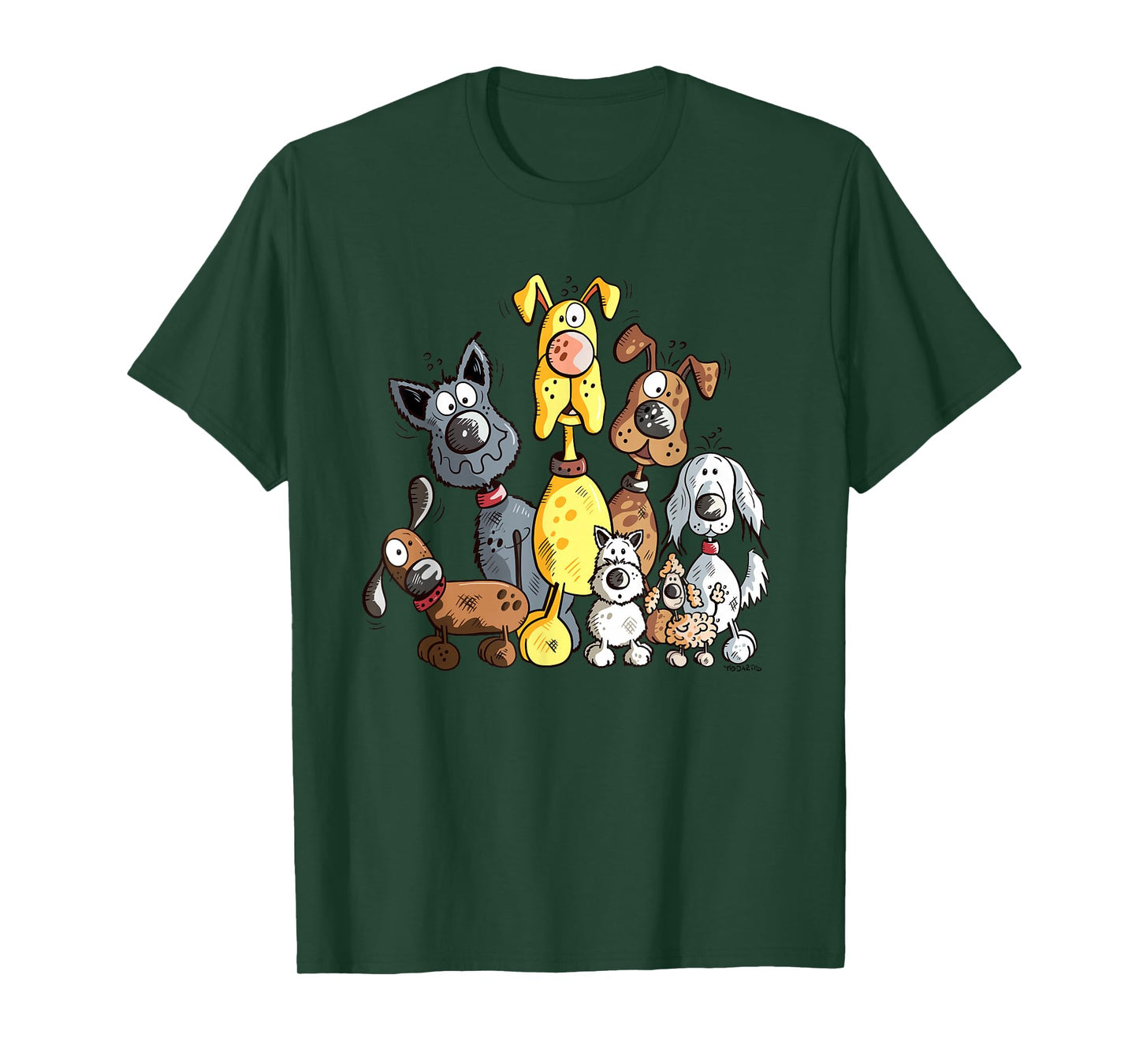 Colourful Dog Pile I Dog Team Dog Family Dog Friend T-Shirt