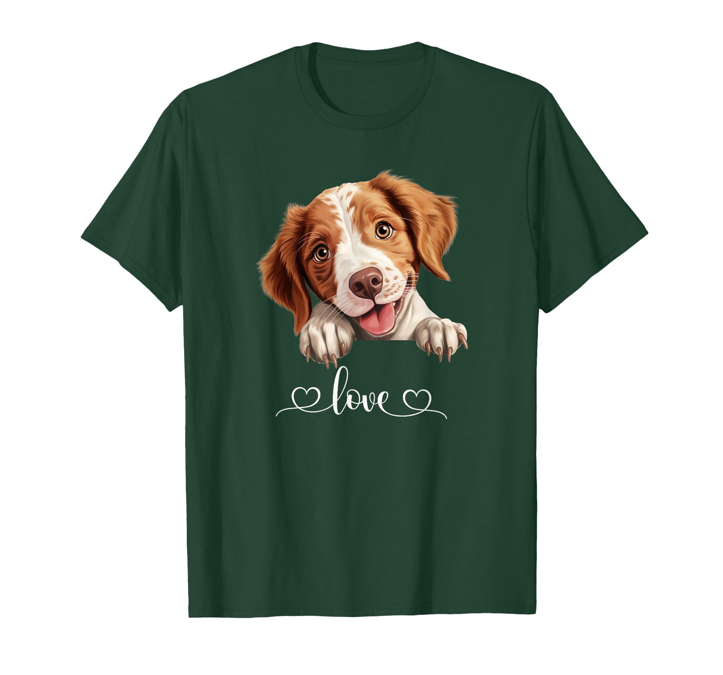 Cute Dog Graphic Love Puppy Brittany Dog T-Shirt for Men Women
